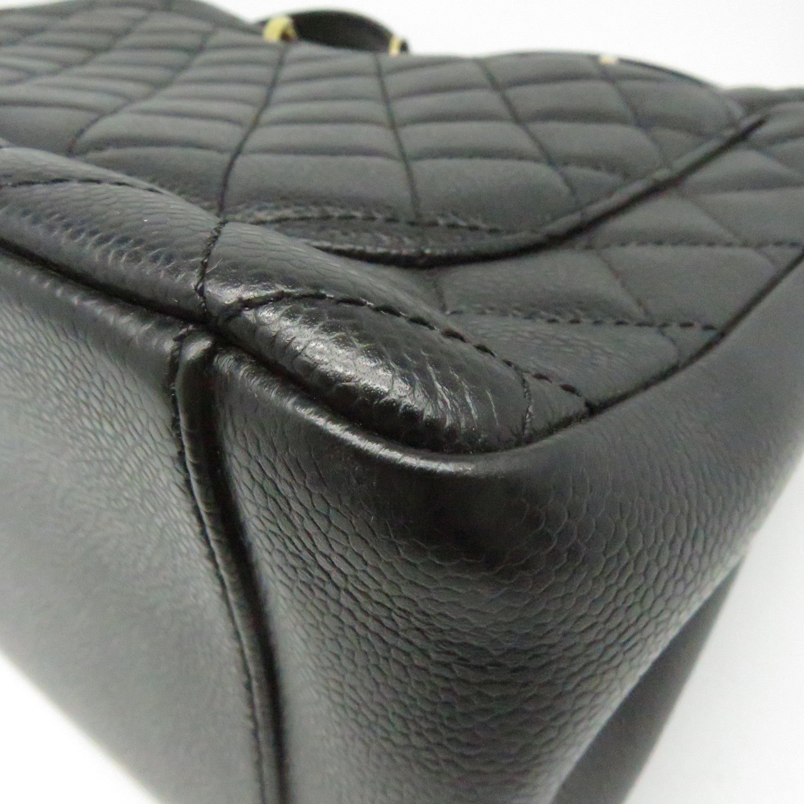 CHANEL Caviar皮革GST金扣鏈帶肩背袋黑色