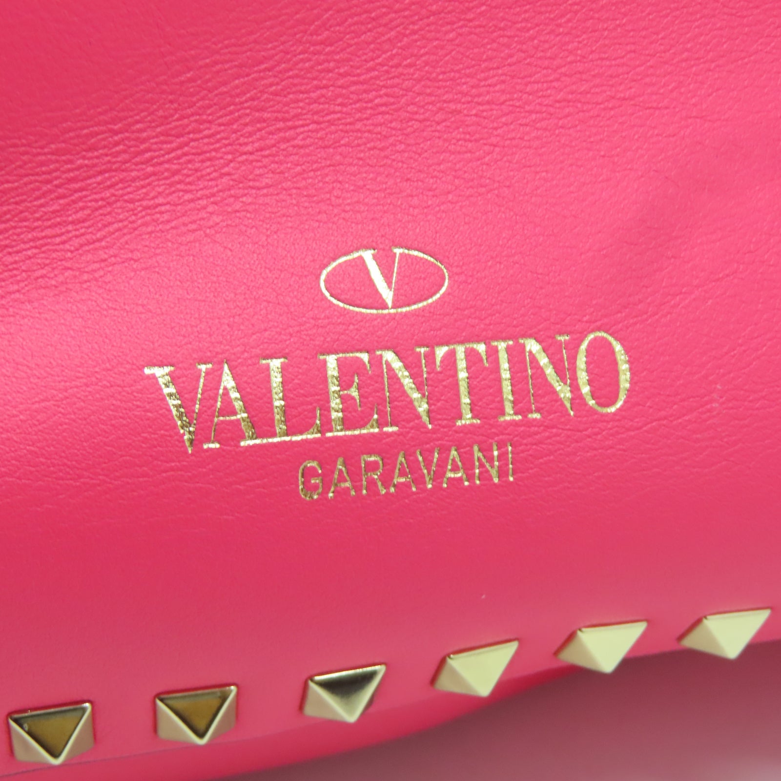Valentino 牛皮皮革Shoulder Bag金扣肩背袋粉紅色