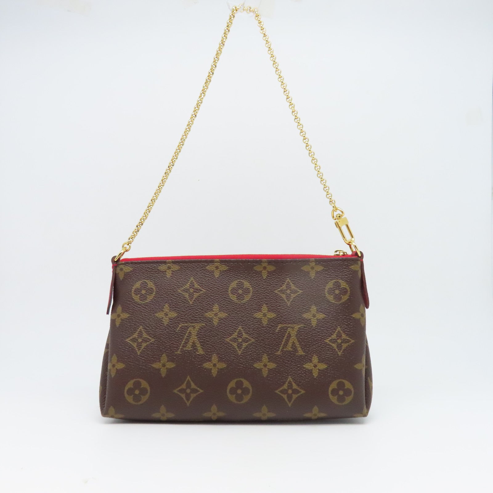 LOUIS VUITTON Monogram Pallas Clutch金扣手挽肩背兩用袋啡色