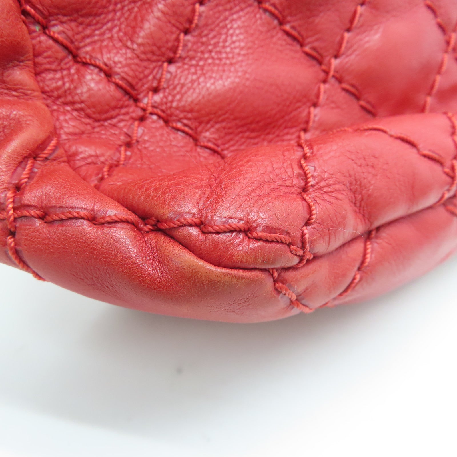 CHANEL 【激减优惠】菱格Caviar皮革Chain Shoulder Bag银扣肩背袋红色