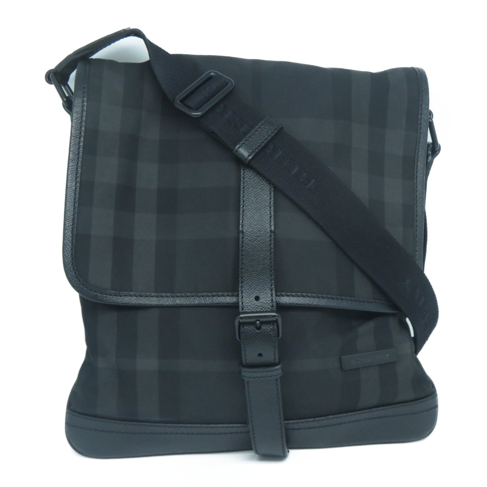 BURBERRY 尼龍Shoulder Bag黑扣肩背袋黑色