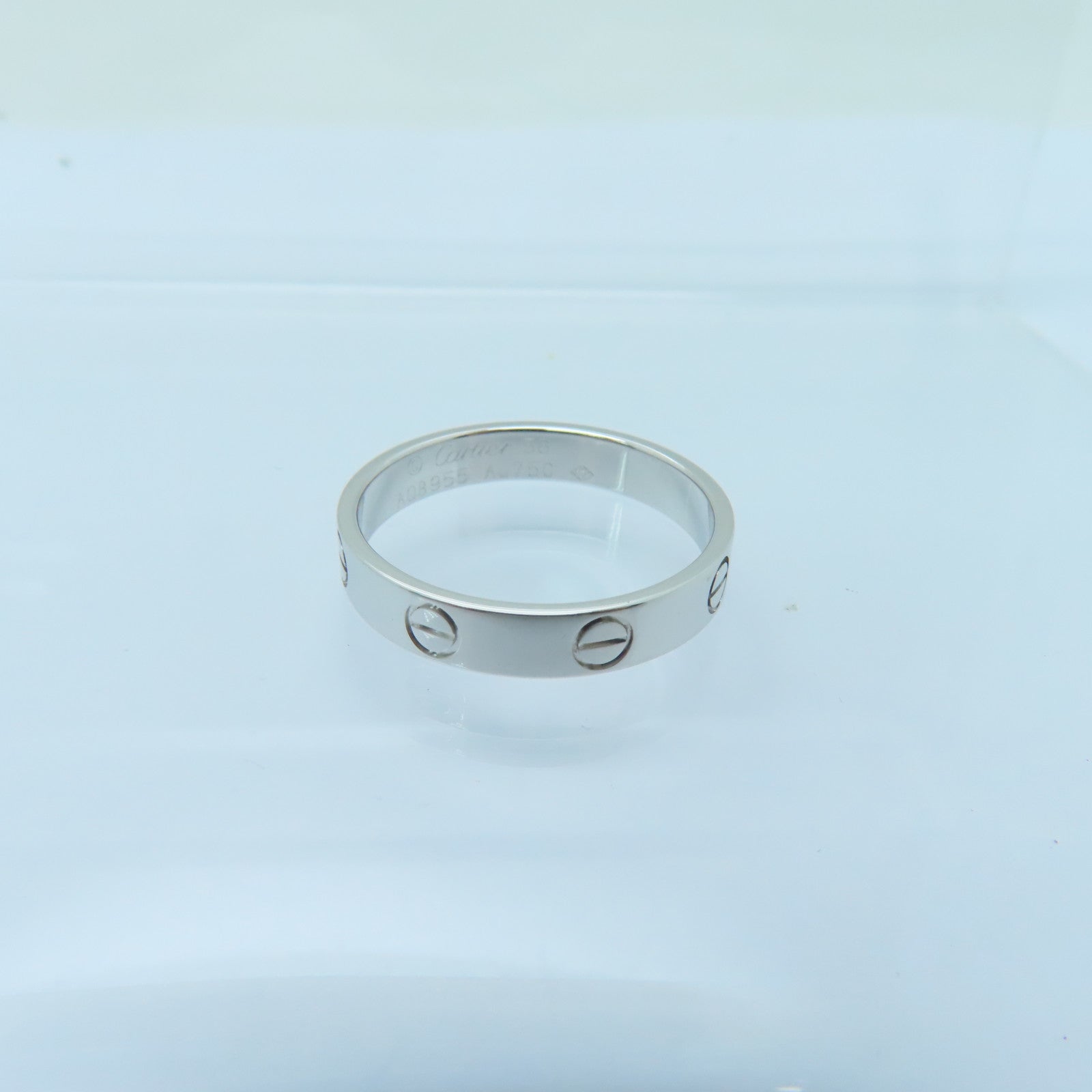 CARTIER 18K白金Love Ring戒指US#7.5/Cartier#56