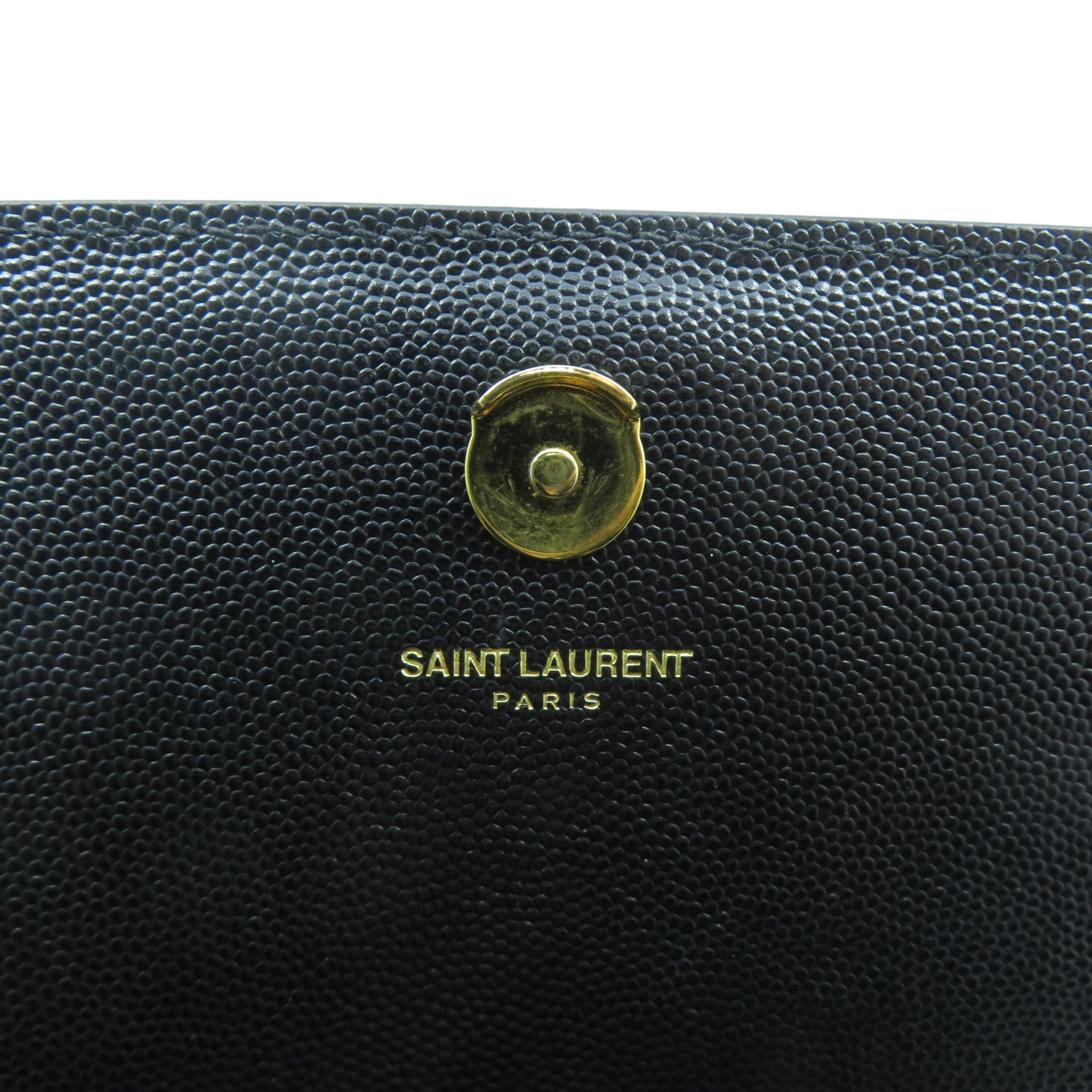 SAINT LAURENT 牛皮皮革Chain Shoulder金扣鏈帶肩背袋黑色