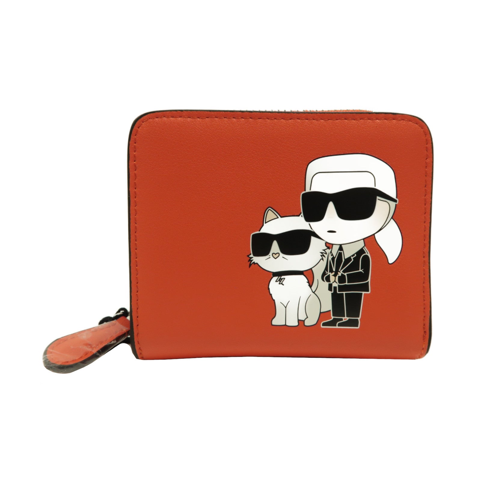KARL LAGERFELD 牛皮皮革Wallet銀扣錢包紅色