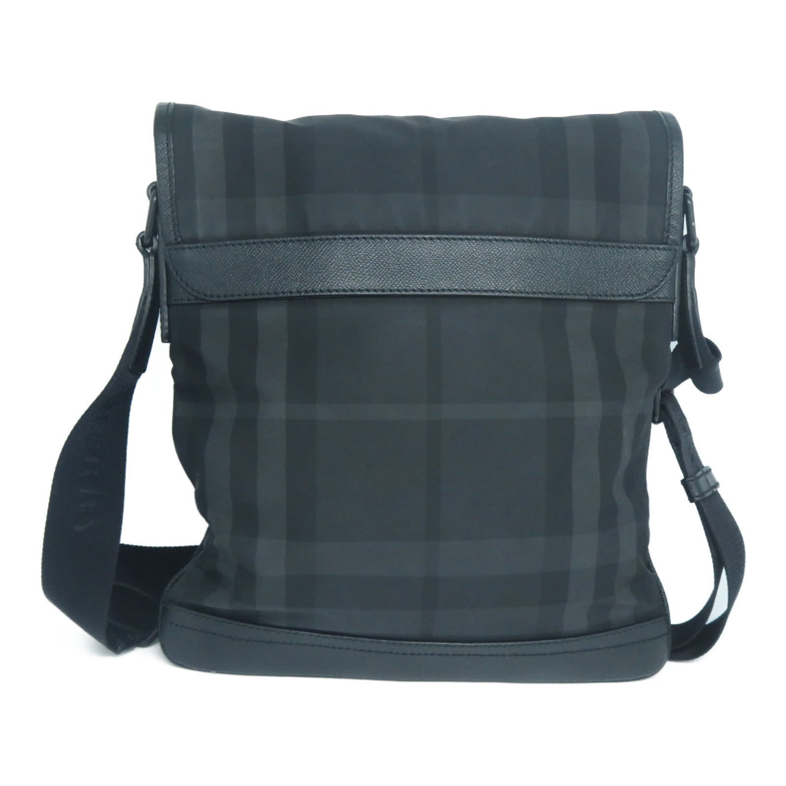 BURBERRY 尼龍Shoulder Bag黑扣肩背袋黑色
