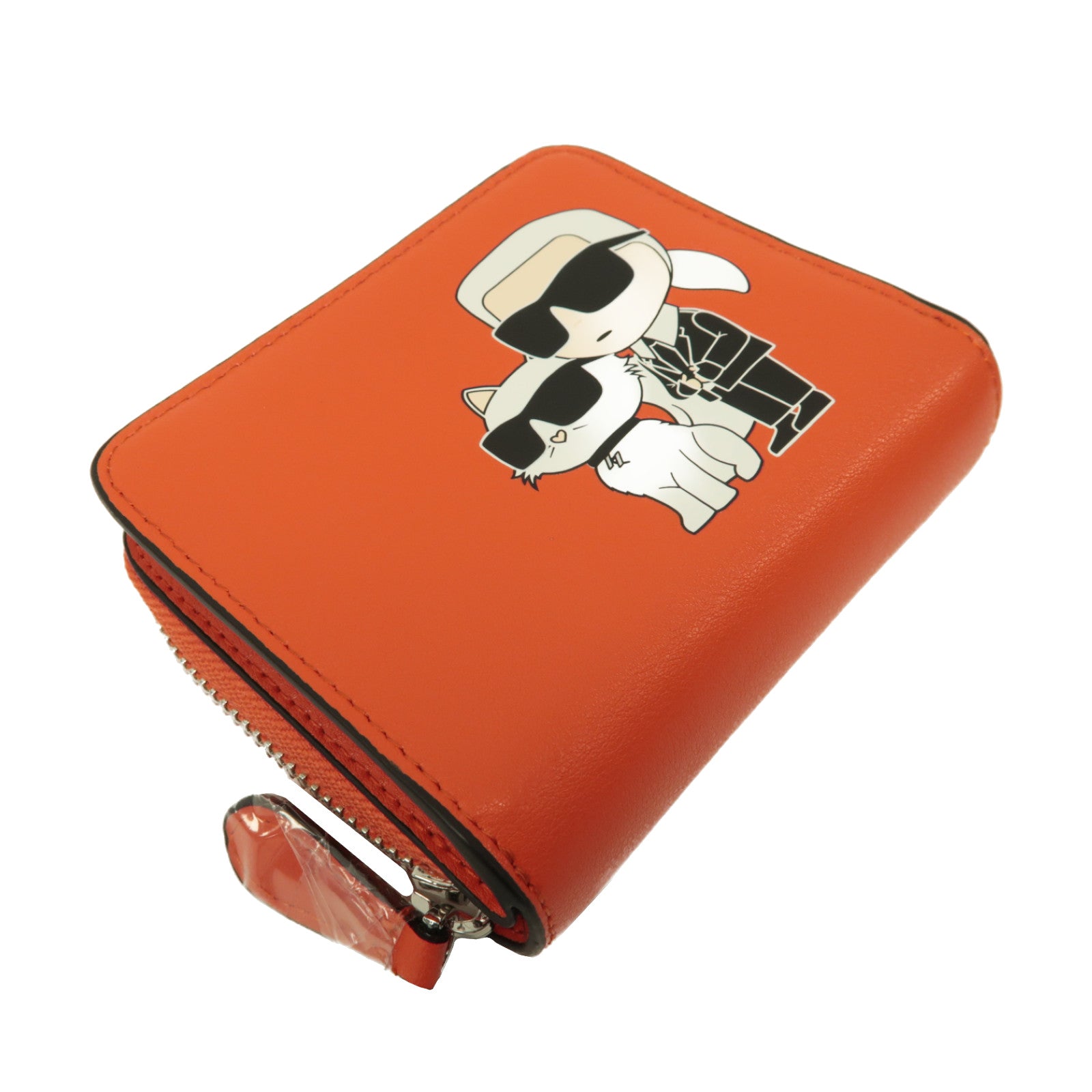 KARL LAGERFELD 牛皮皮革Wallet銀扣錢包紅色