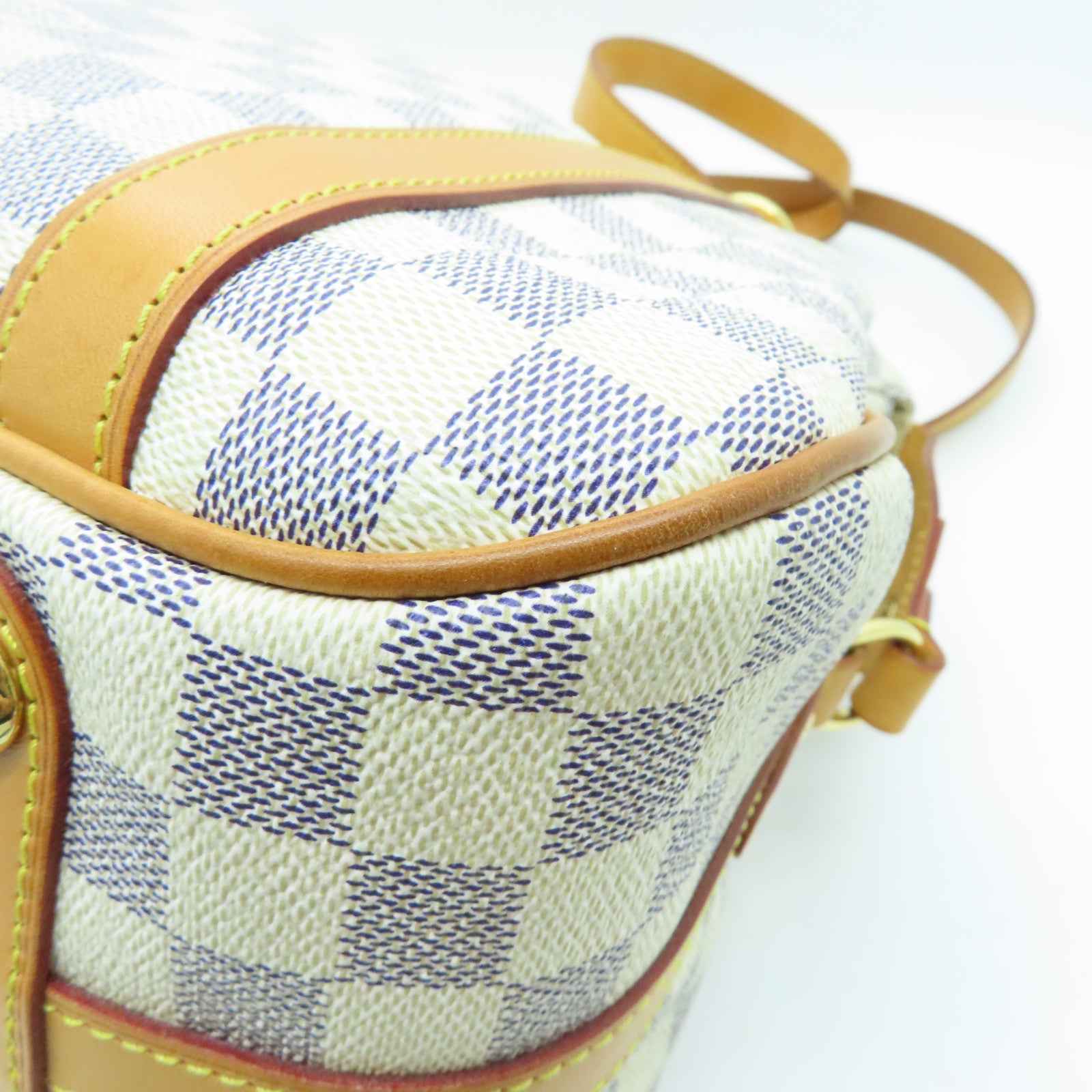 LOUIS VUITTON Damier Azur Stresa GM Gold Buckle Shoulder Bag White