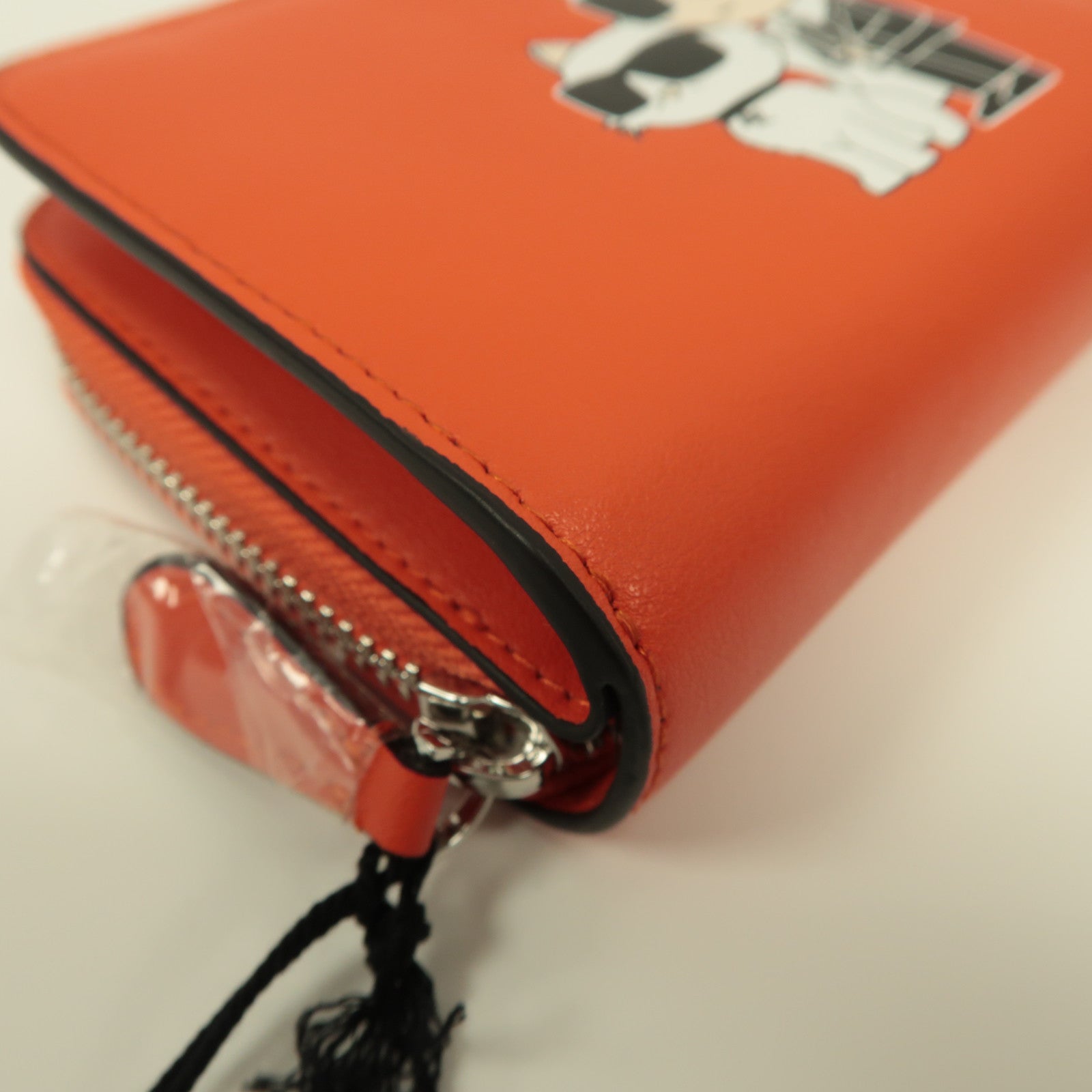 KARL LAGERFELD 牛皮皮革Wallet銀扣錢包紅色