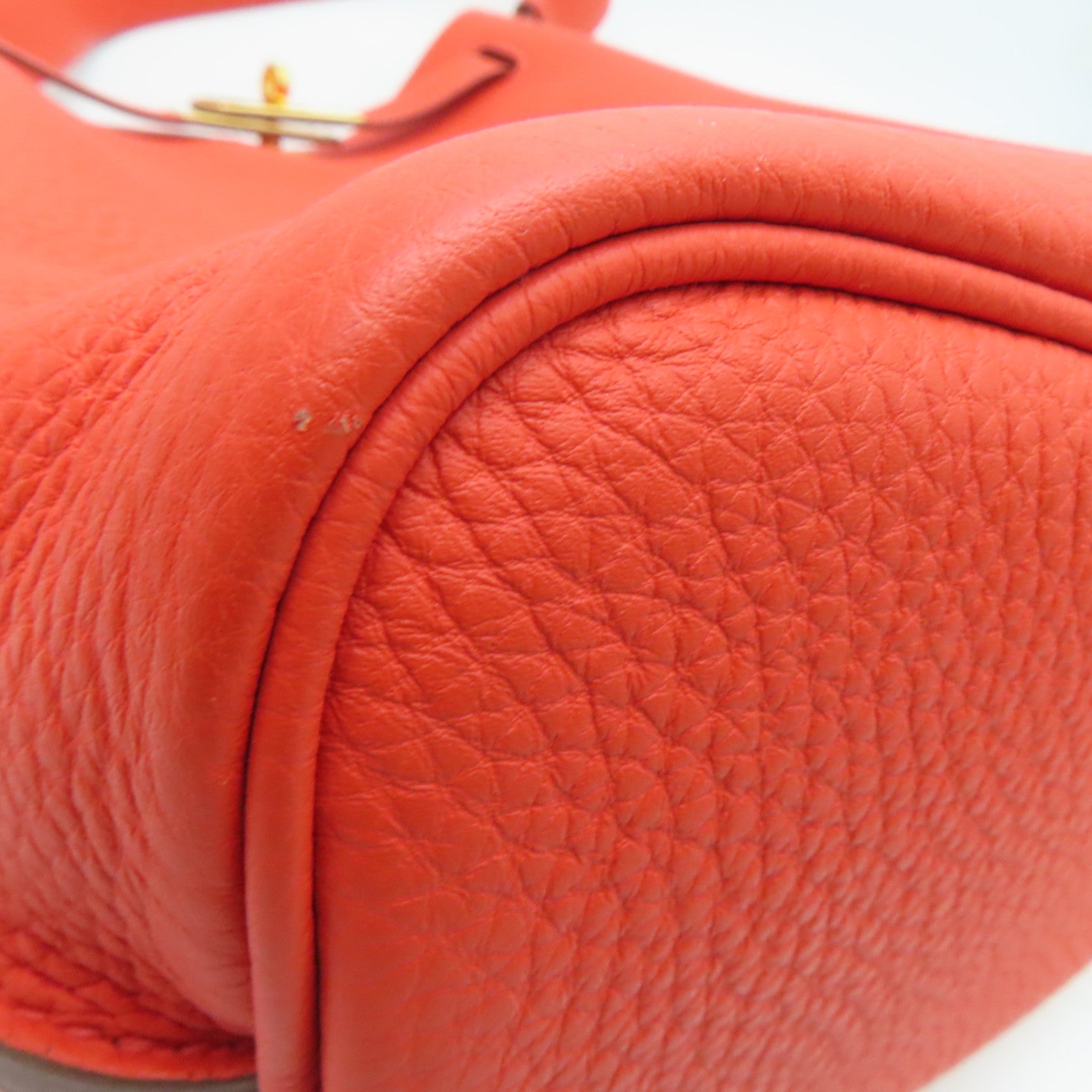 HERMES Togo皮革So Kelly 22 Shoulder Bag金扣肩背袋橙色9T