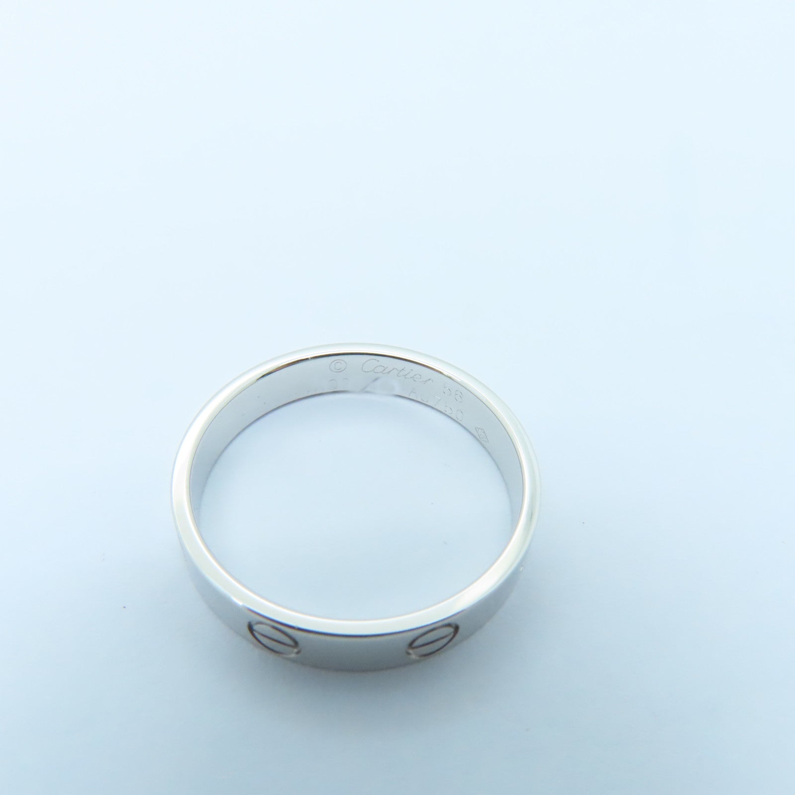 CARTIER 18K白金Love Ring戒指US#7.5/Cartier#56