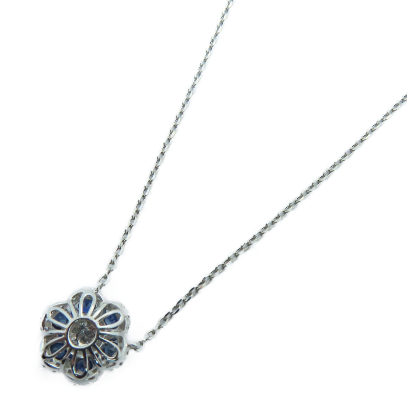 JEWELRY 【激减优惠】14K白金Sapphire Necklace 0.35ct蓝宝石/0.31ct钻石项链