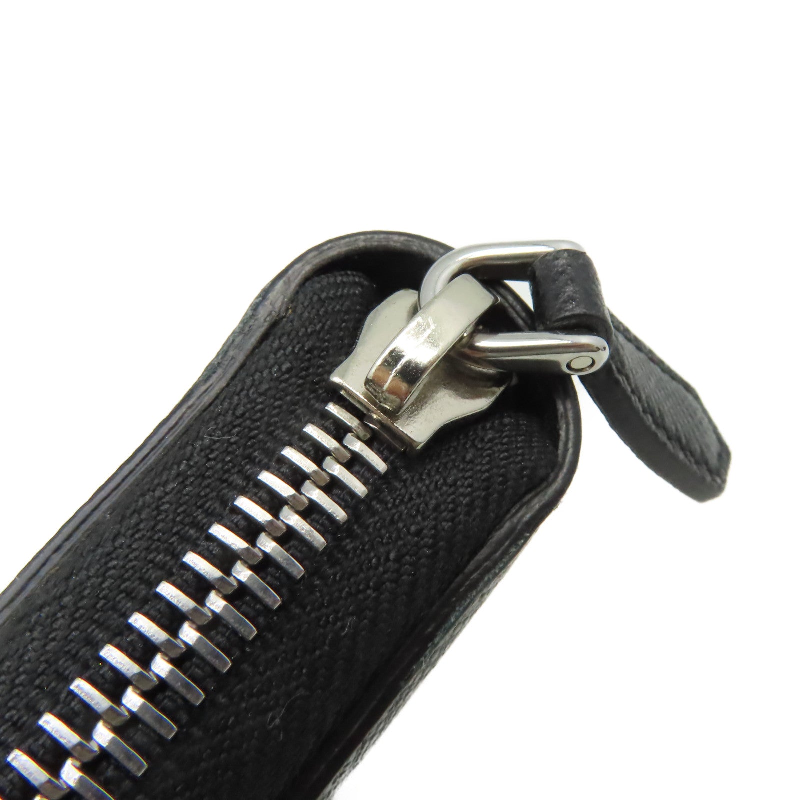 PRADA Saffiano皮革Robot Zipper Long Wallet銀扣長錢包黑色