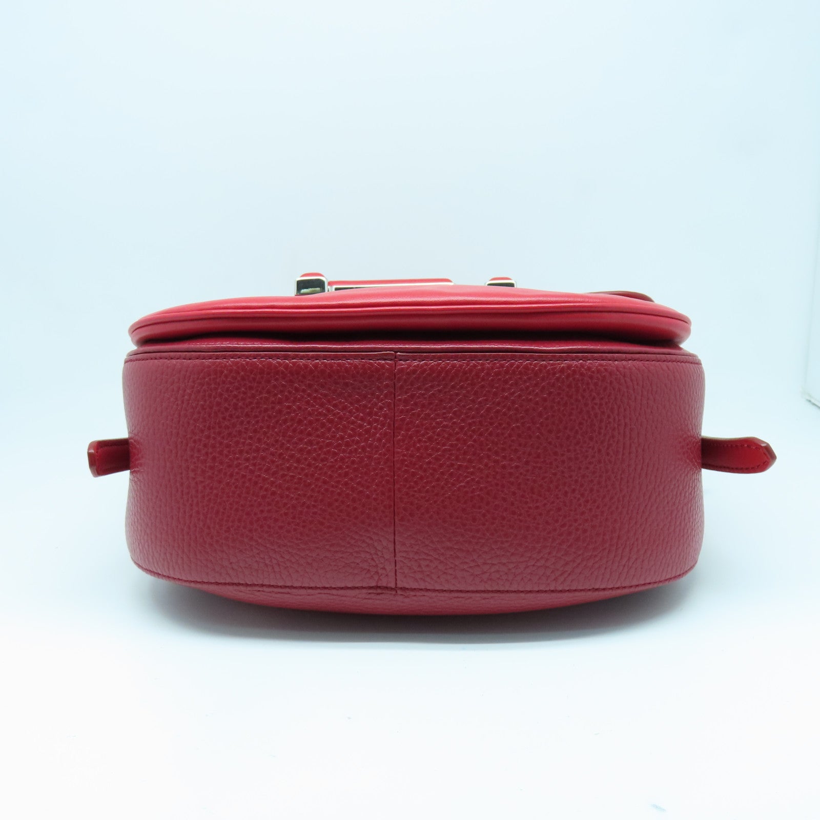 TOD'S 牛皮皮革Shoulder Bag银扣肩背袋红色