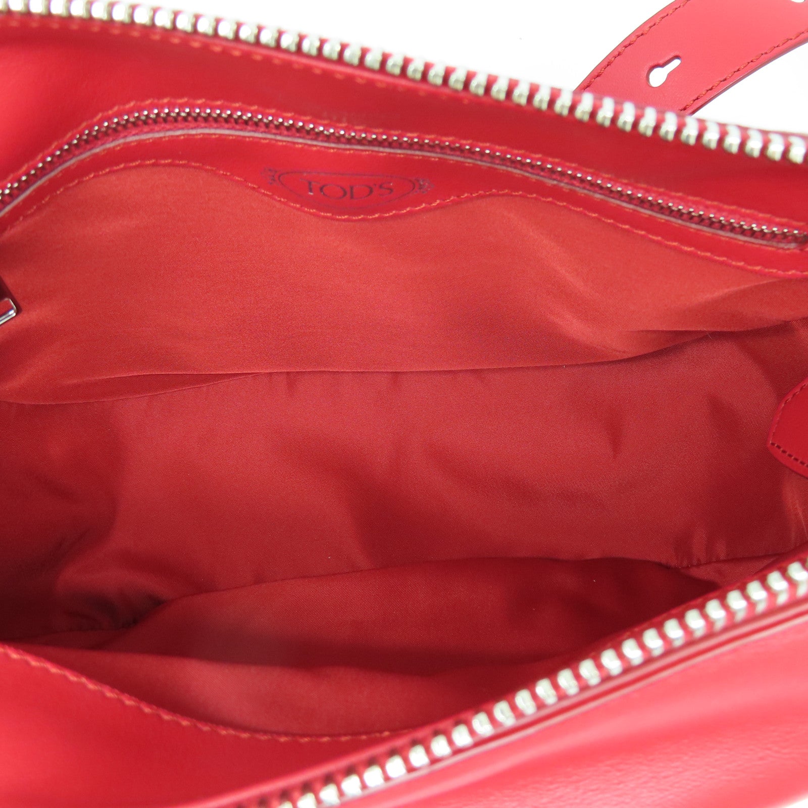 TOD'S 牛皮皮革Shoulder Bag银扣肩背袋红色