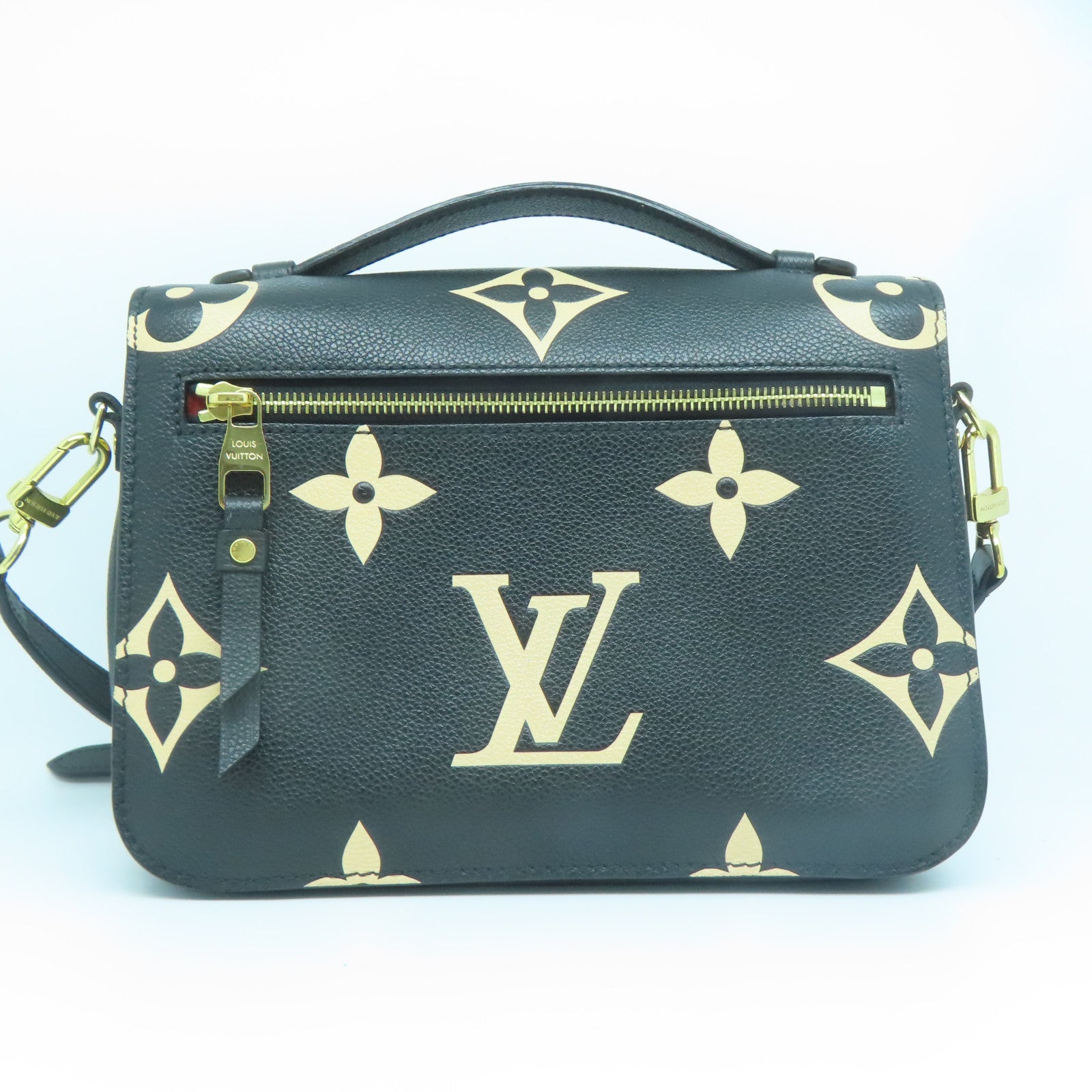 LOUIS VUITTON Monogram Empreinte Pochette Metis金扣手挽肩背兩用袋黑色