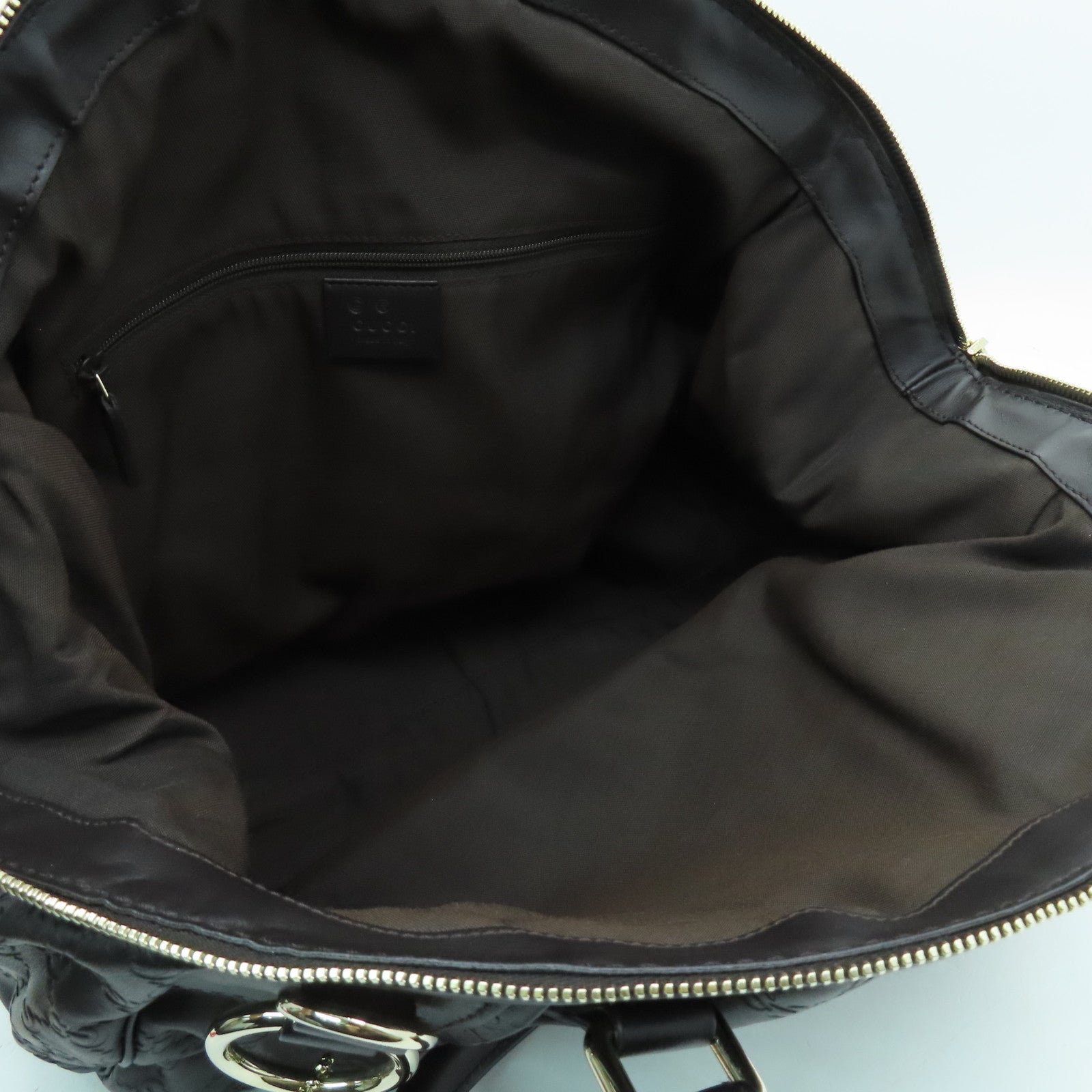 GUCCI cowhide leather 2way Shoulder gold buckle handle shoulder bag brown