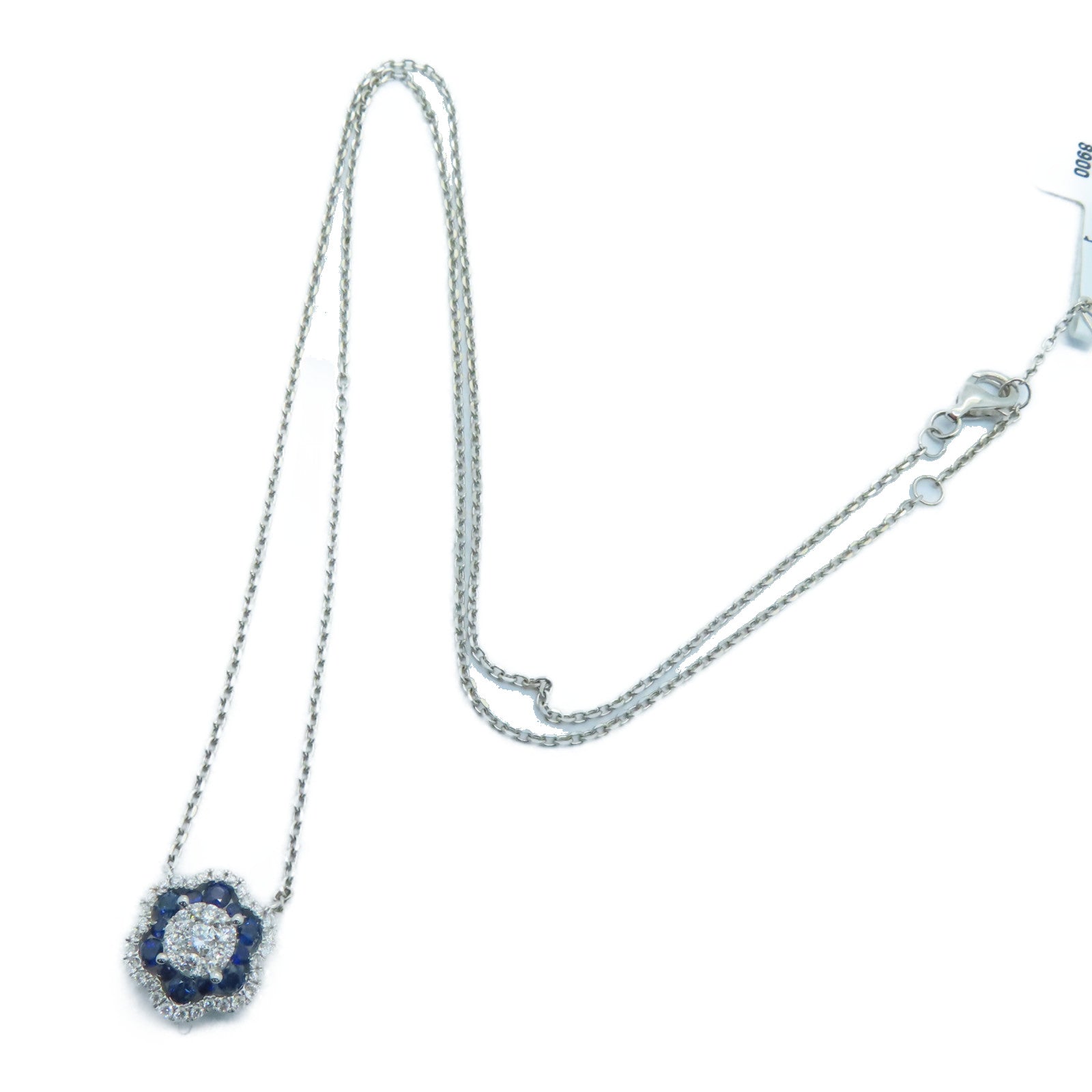 JEWELRY 【激减优惠】14K白金Sapphire Necklace 0.35ct蓝宝石/0.31ct钻石项链