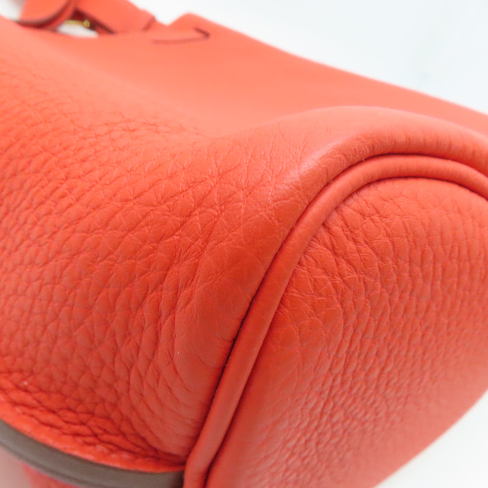 HERMES Togo皮革So Kelly 22 Shoulder Bag金扣肩背袋橙色9T
