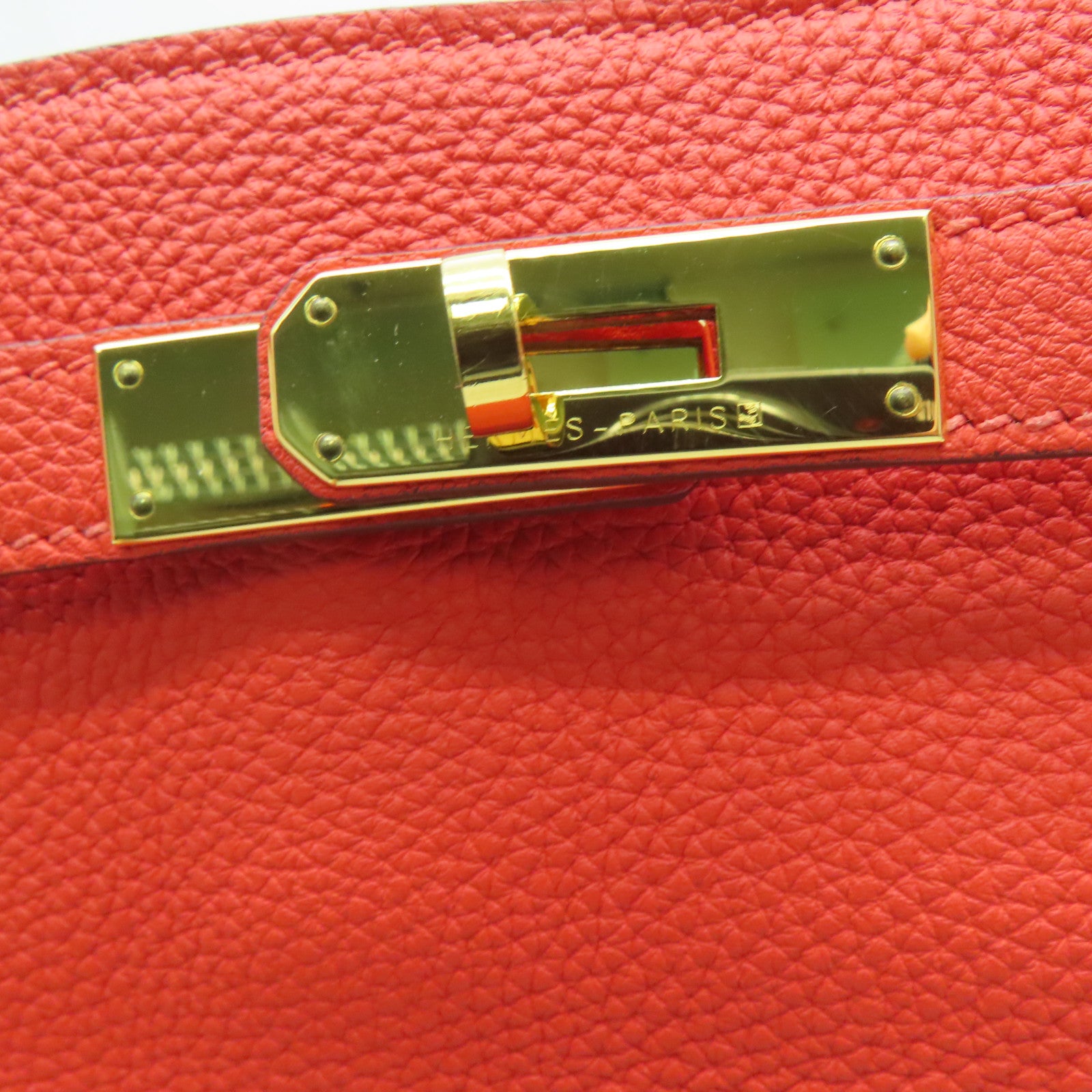 HERMES Togo皮革So Kelly 22 Shoulder Bag金扣肩背袋橙色9T