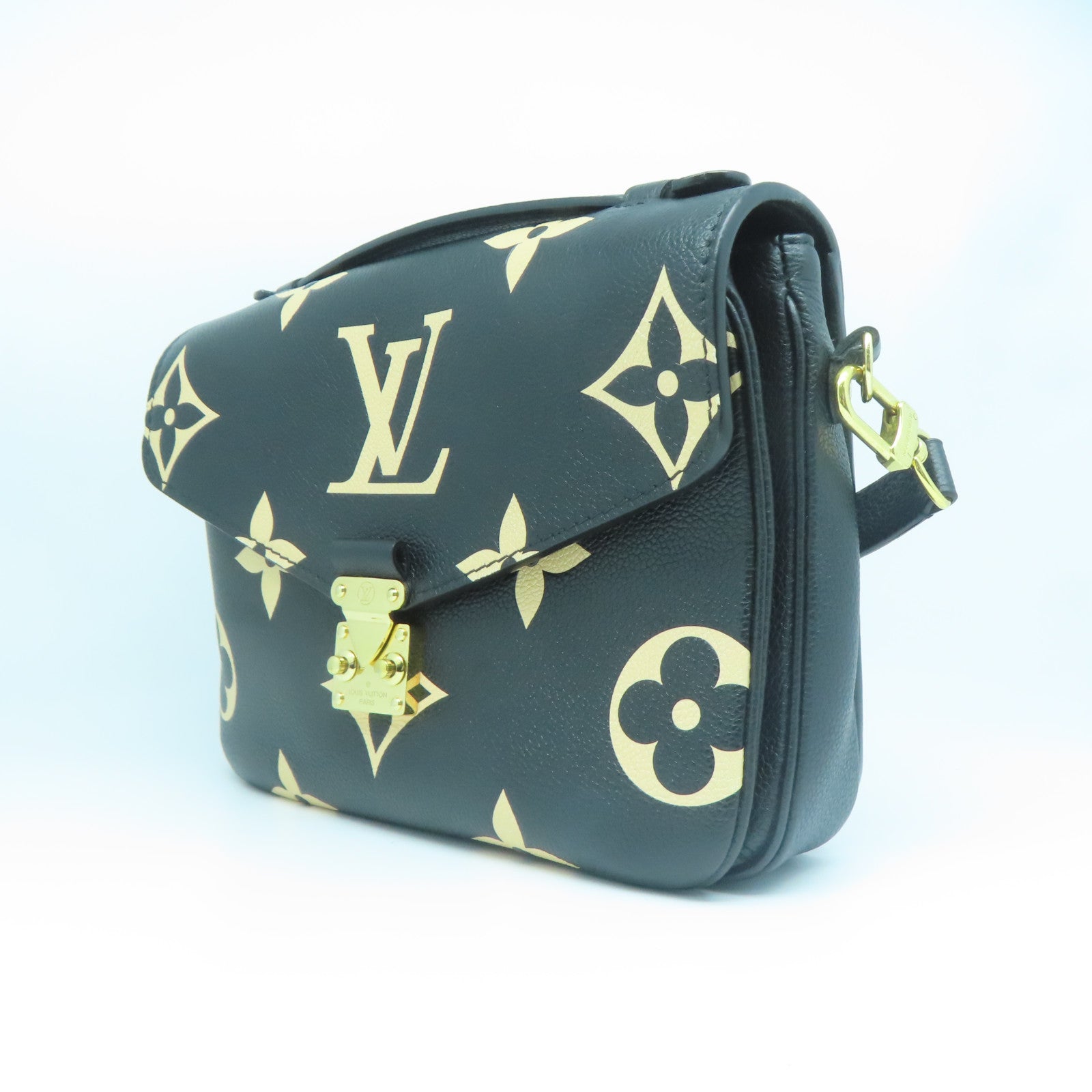 LOUIS VUITTON Monogram Empreinte Pochette Metis金扣手挽肩背兩用袋黑色