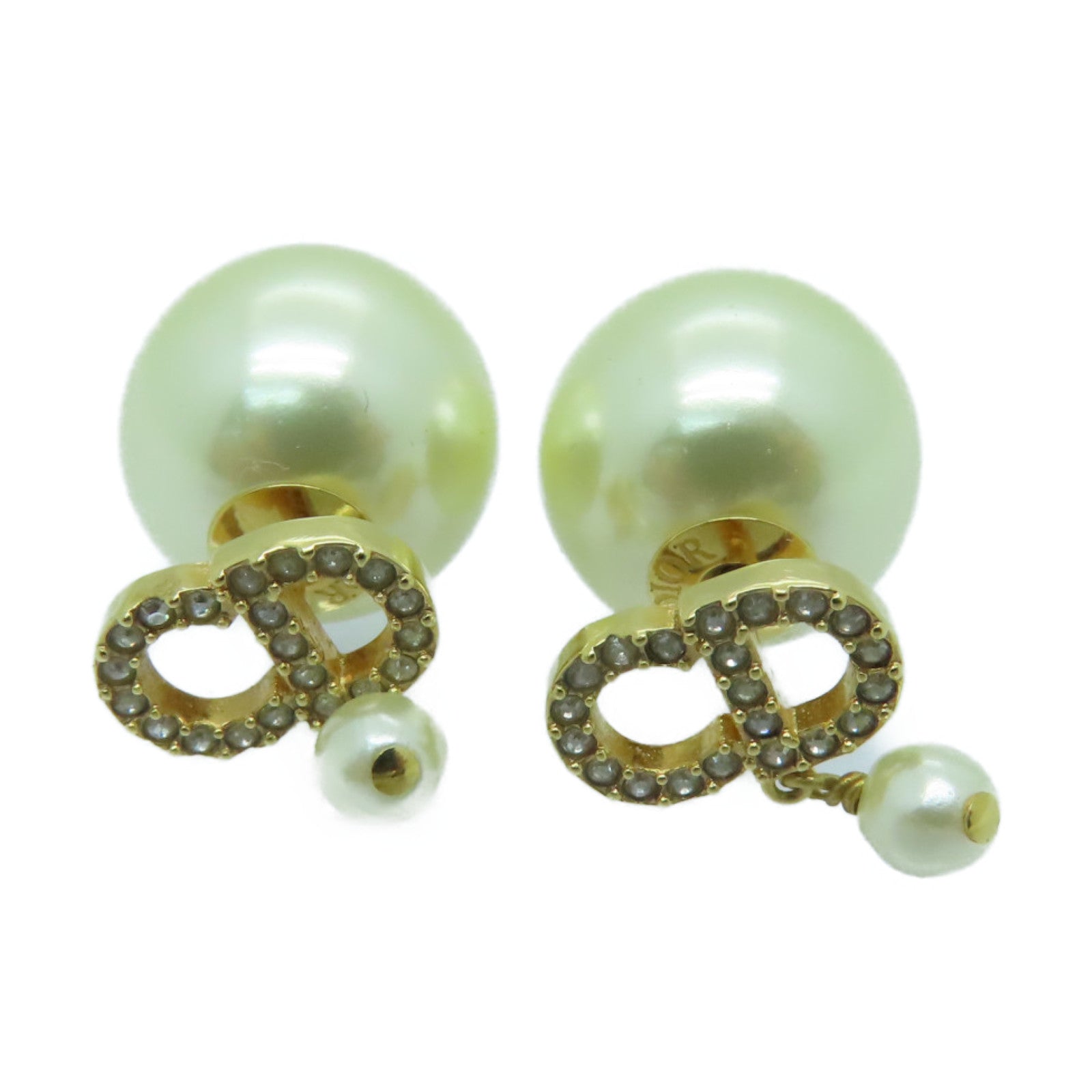 Dior PVC/金屬Earrings耳環金色/白色