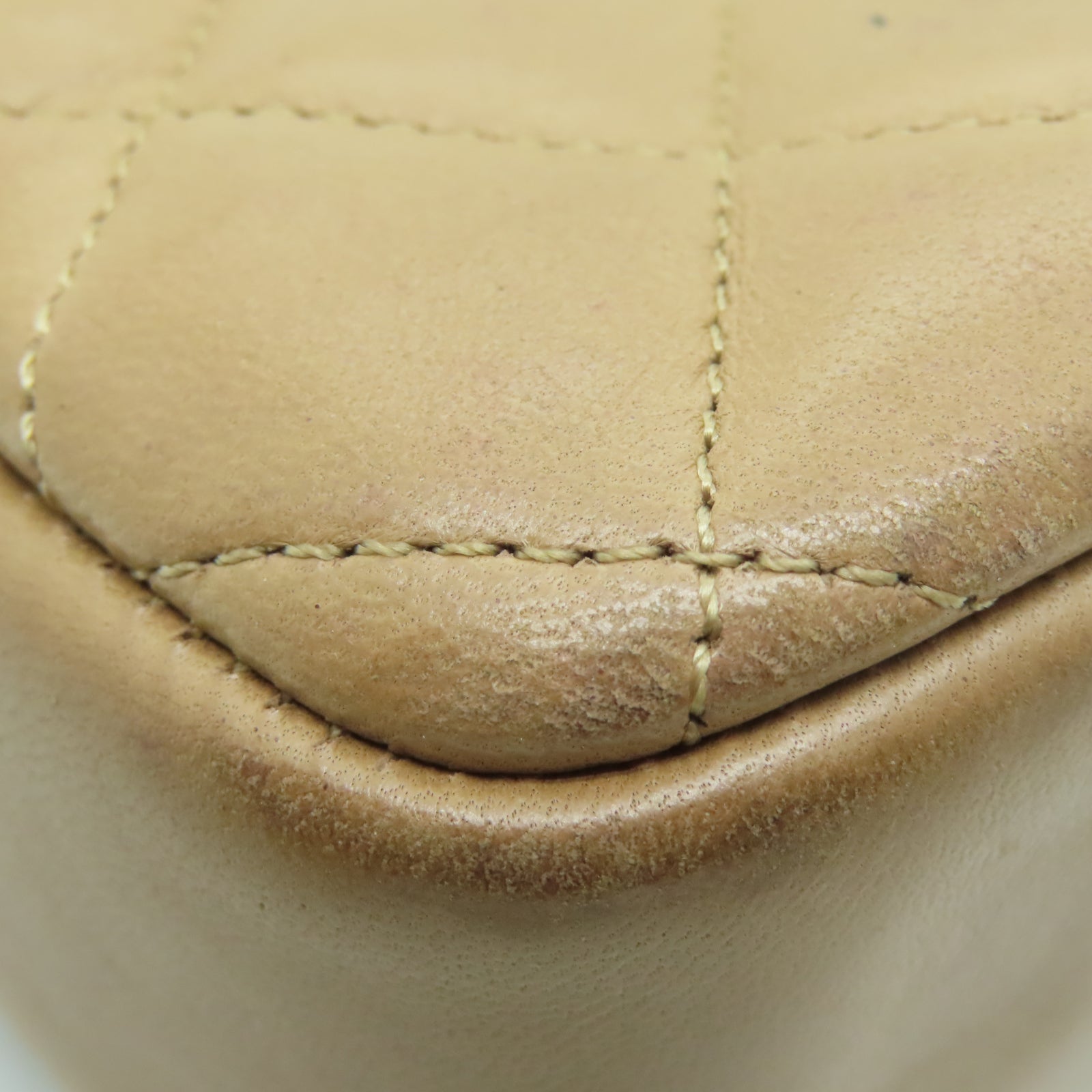 CHANEL Rhombus Sheepskin Leather Vintage Chain Tote Gold Buckle Chain Belt Shoulder Bag Brown