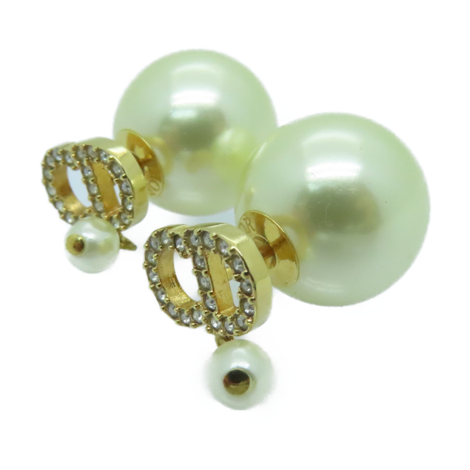 Dior PVC/金屬Earrings耳環金色/白色
