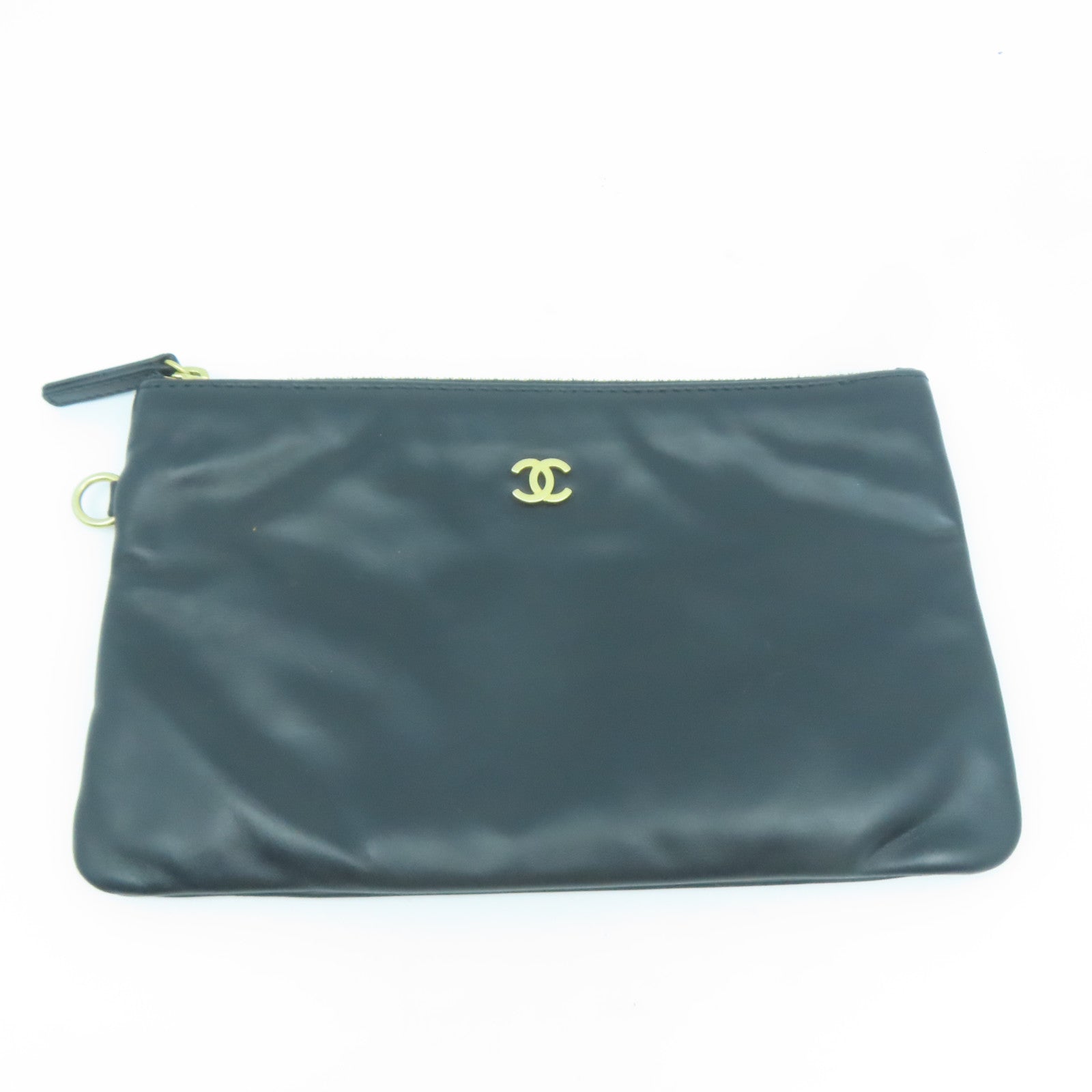 CHANEL 菱格羊皮皮革Chanel 22 Medium金扣鏈帶手挽袋黑色