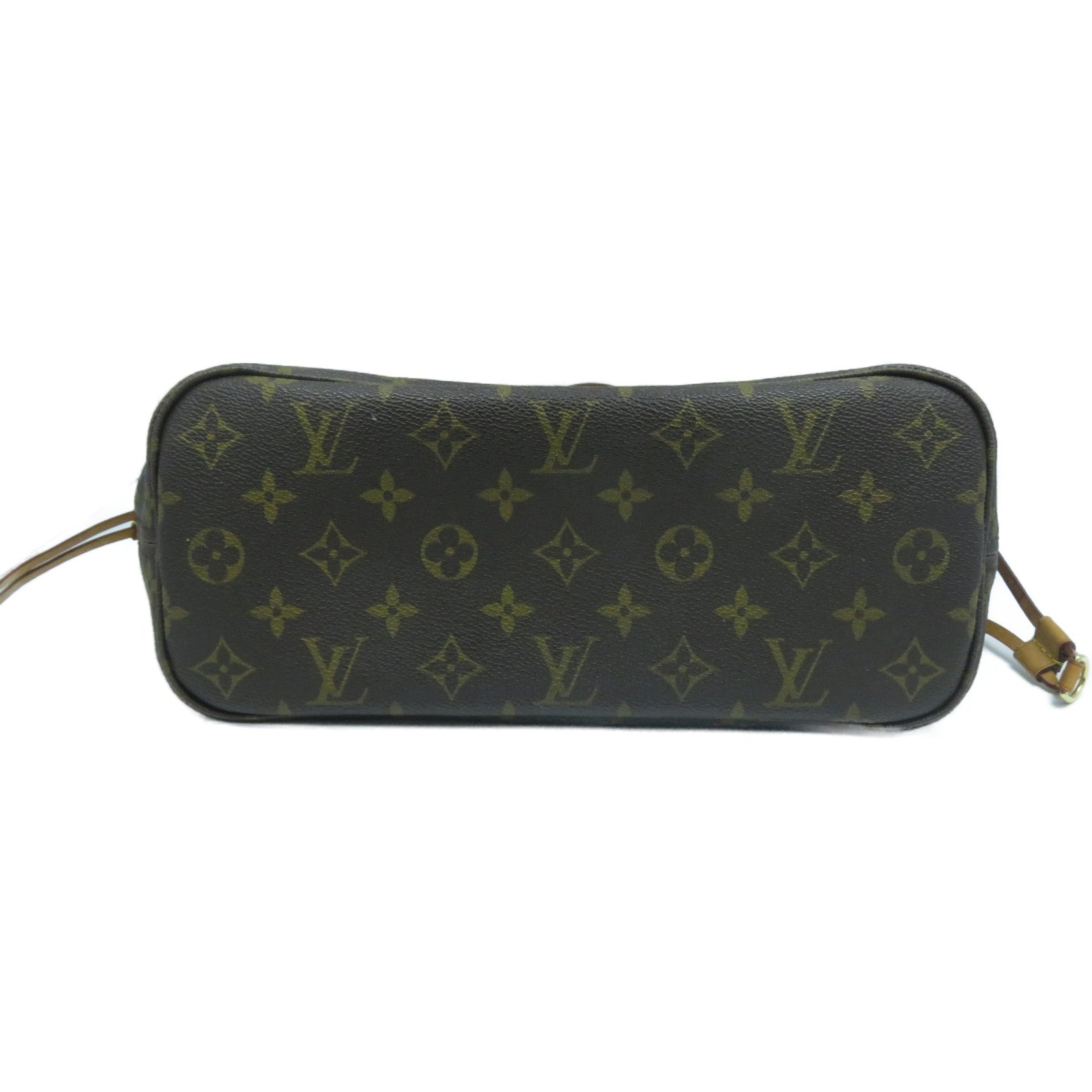 LOUIS VUITTON Monogram Neverfull PM金扣手挽袋啡色