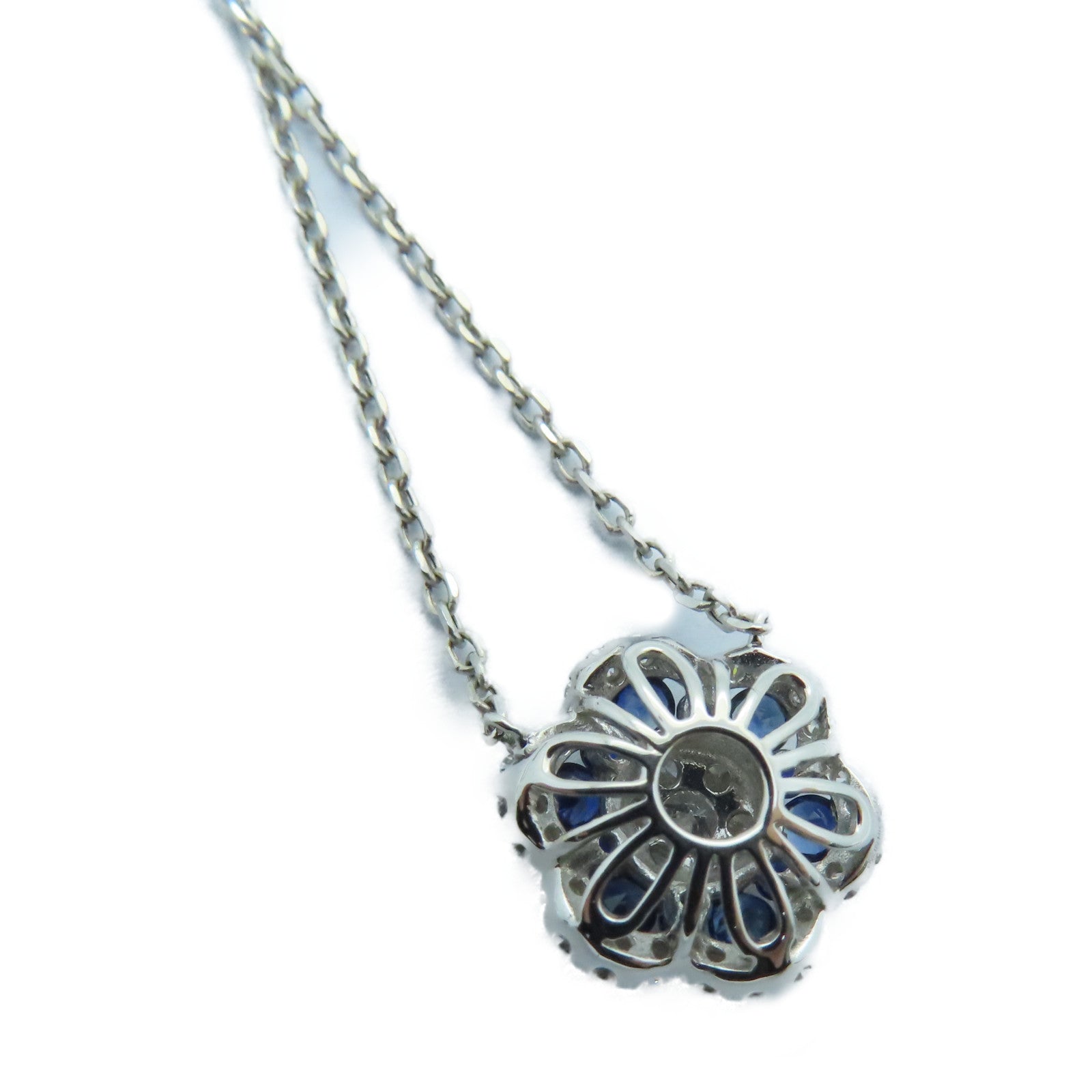 JEWELRY 【激减优惠】14K白金Sapphire Necklace 0.35ct蓝宝石/0.31ct钻石项链