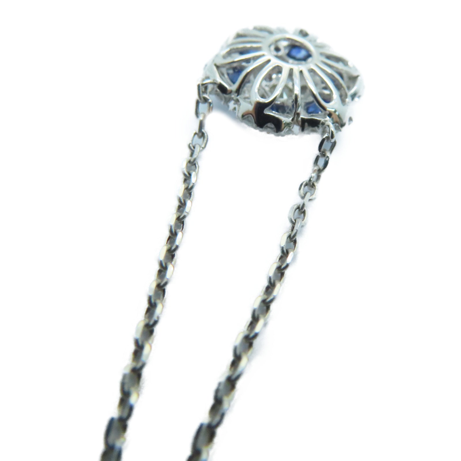 JEWELRY 【激减优惠】14K白金Sapphire Necklace 0.35ct蓝宝石/0.31ct钻石项链