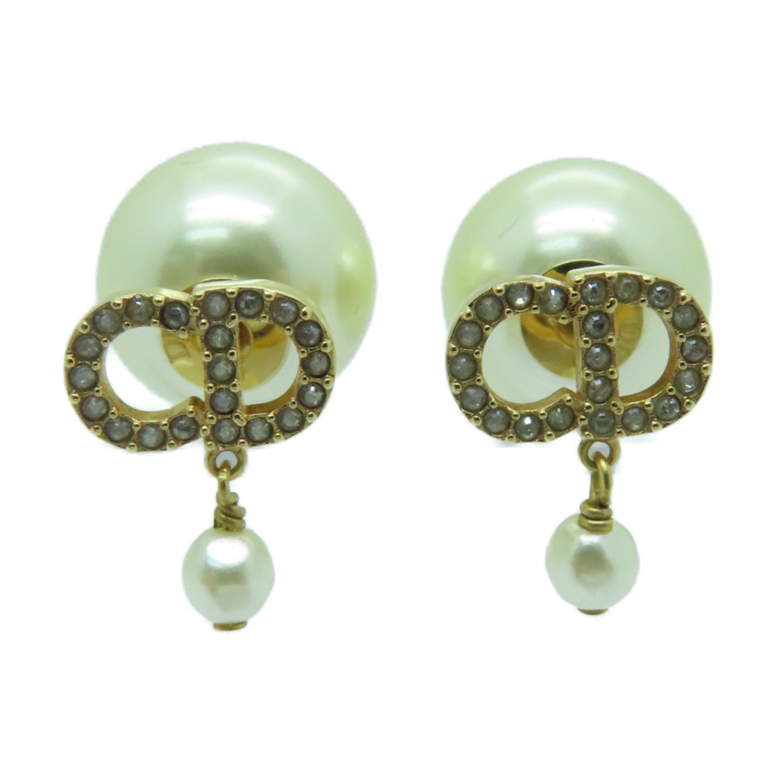 Dior PVC/金屬Earrings耳環金色/白色