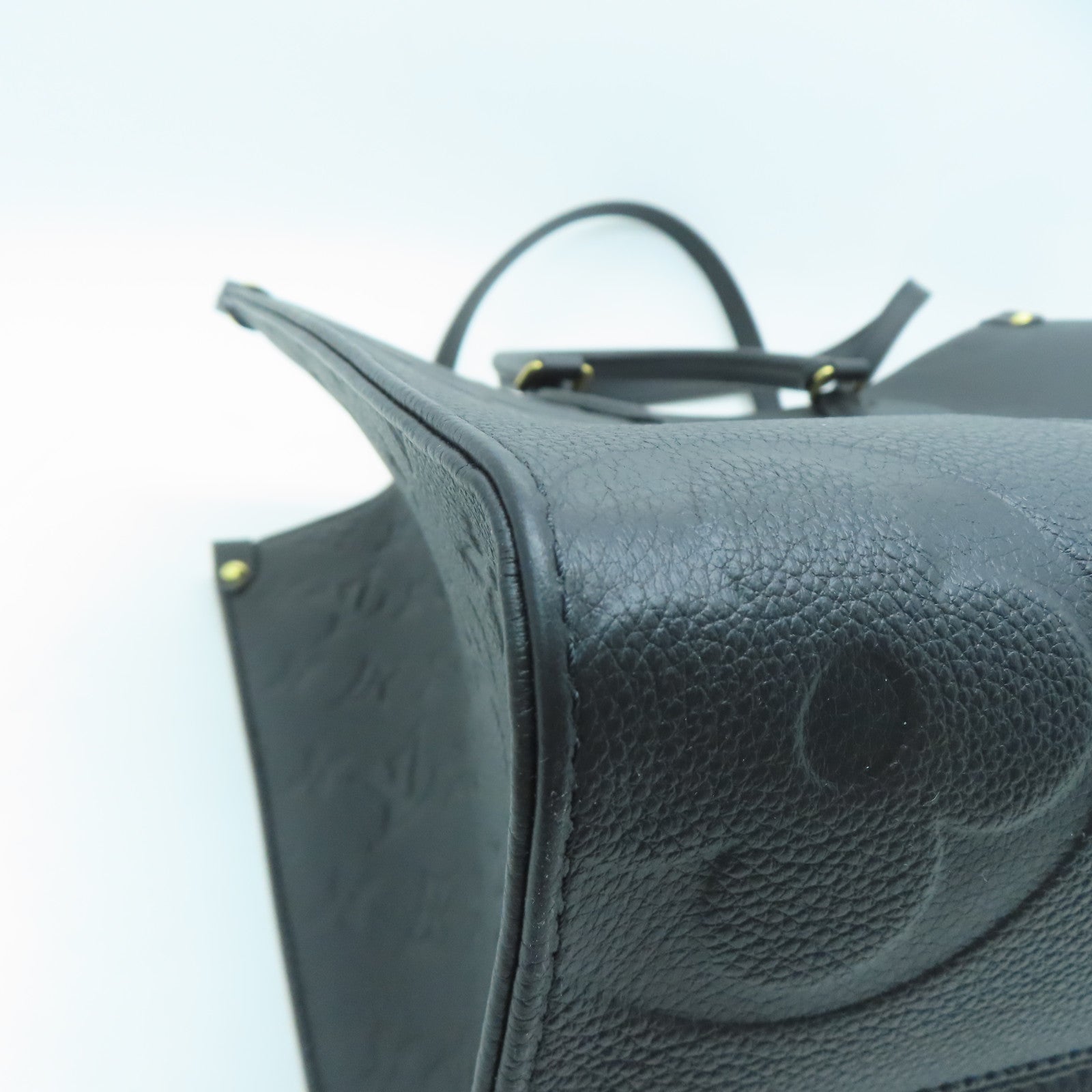 LOUIS VUITTON Monogram Empreinte OnTheGo MM金扣手挽肩背两用袋黑色