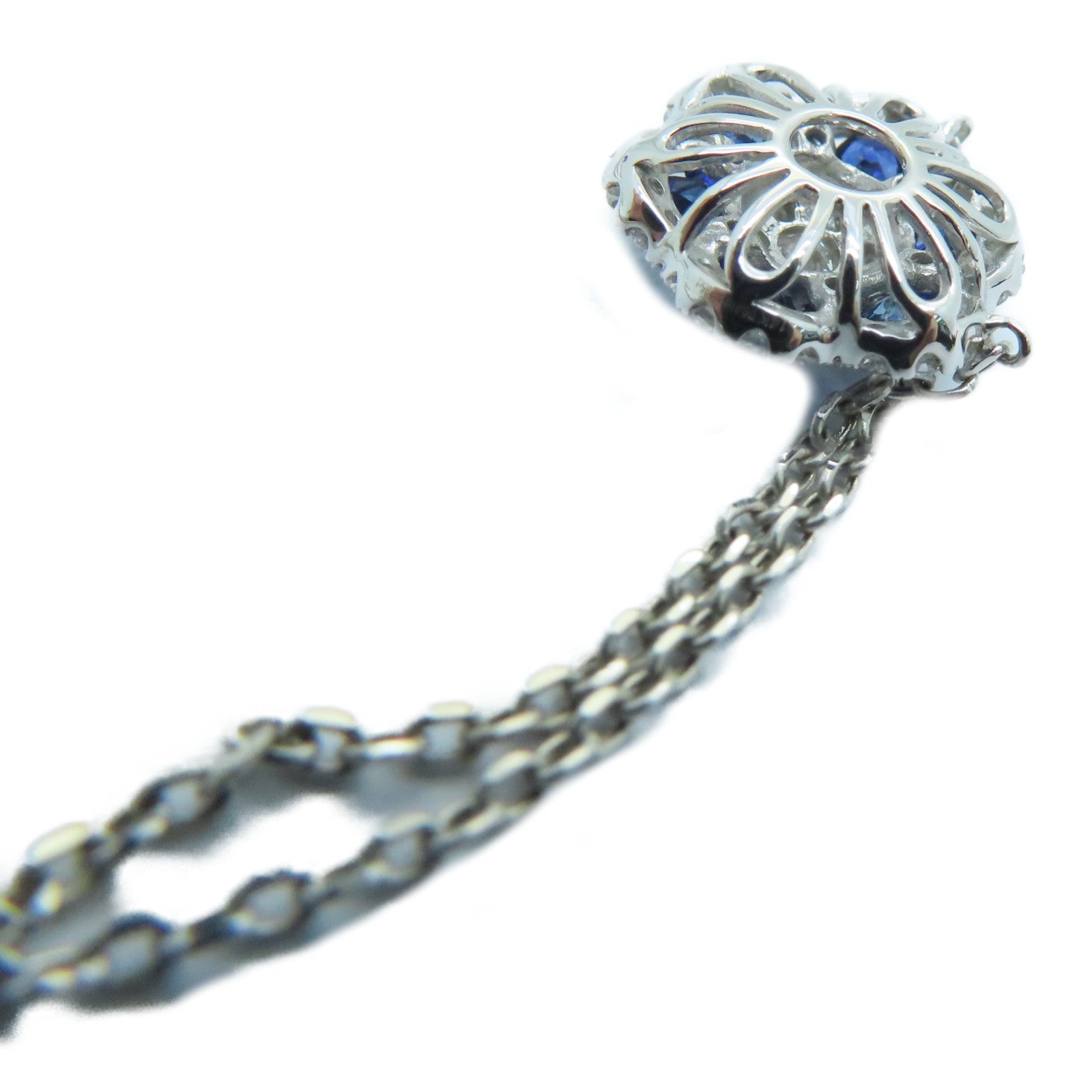 JEWELRY 【激减优惠】14K白金Sapphire Necklace 0.35ct蓝宝石/0.31ct钻石项链