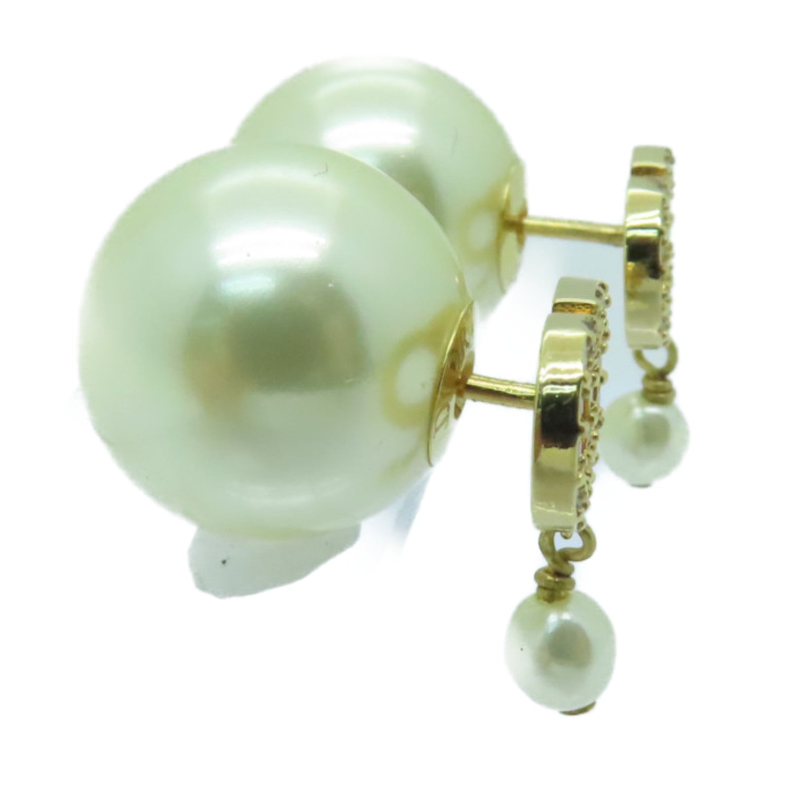 Dior PVC/金屬Earrings耳環金色/白色