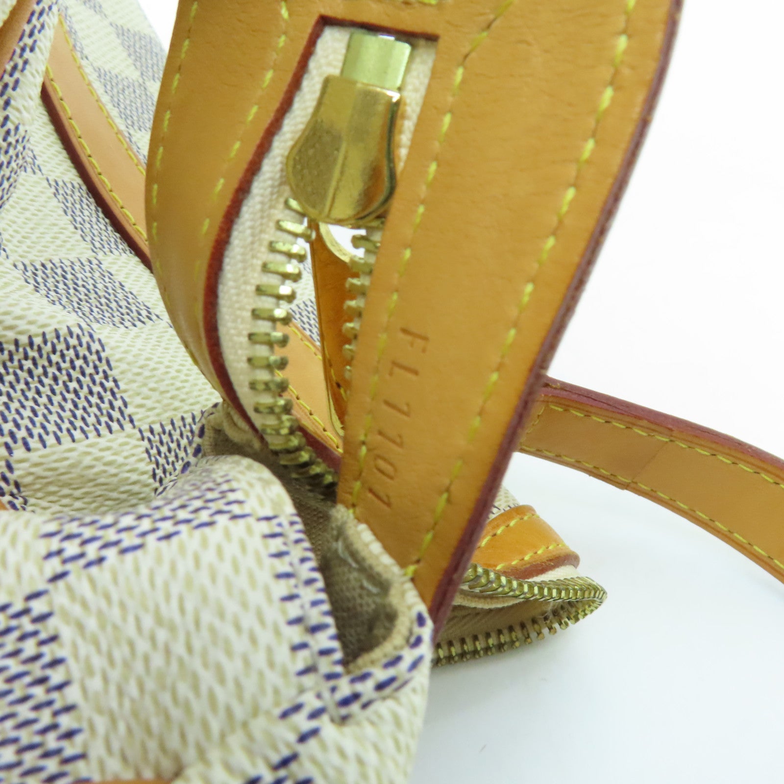 LOUIS VUITTON Damier Azur Stresa GM Gold Buckle Shoulder Bag White