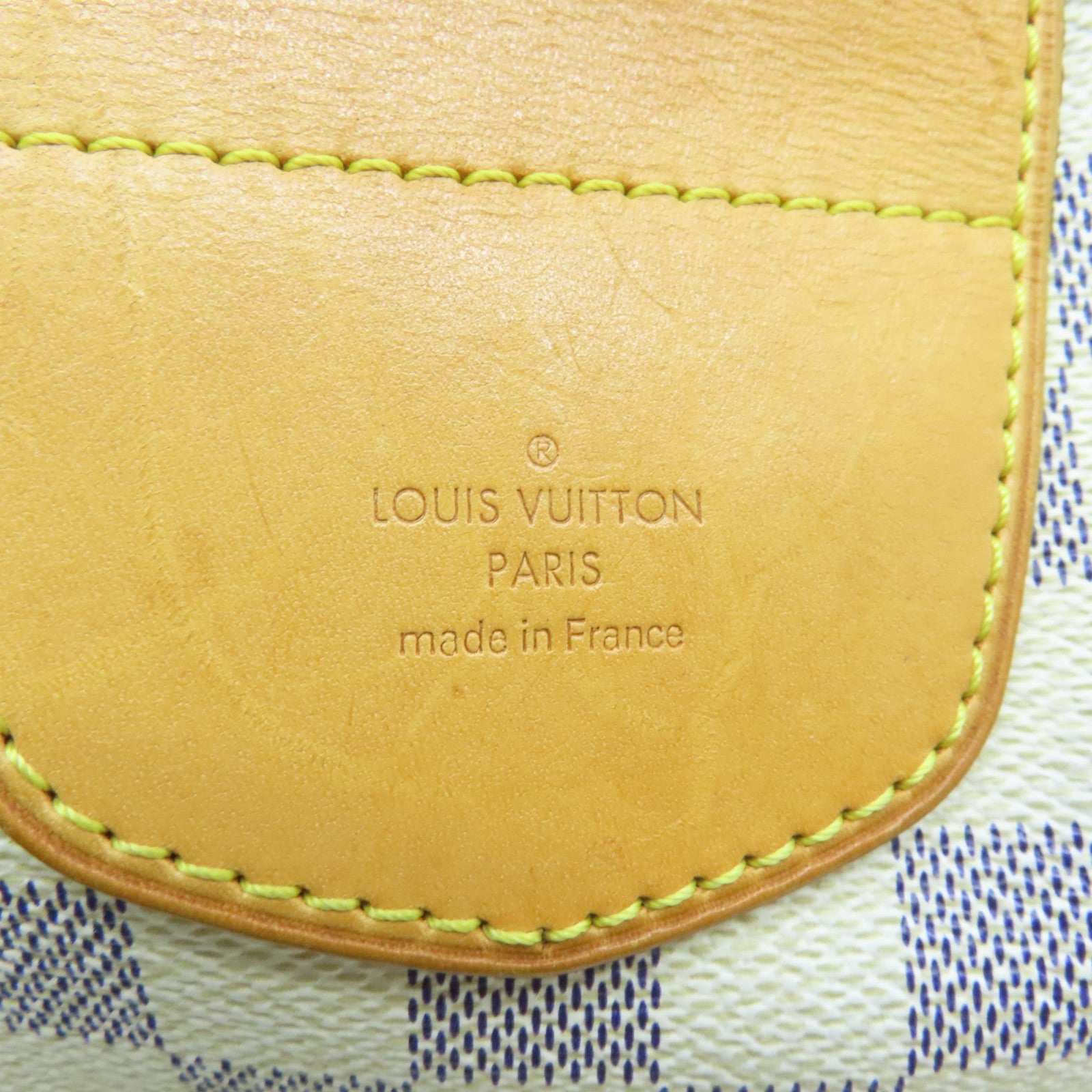 LOUIS VUITTON Damier Azur Stresa GM Gold Buckle Shoulder Bag White