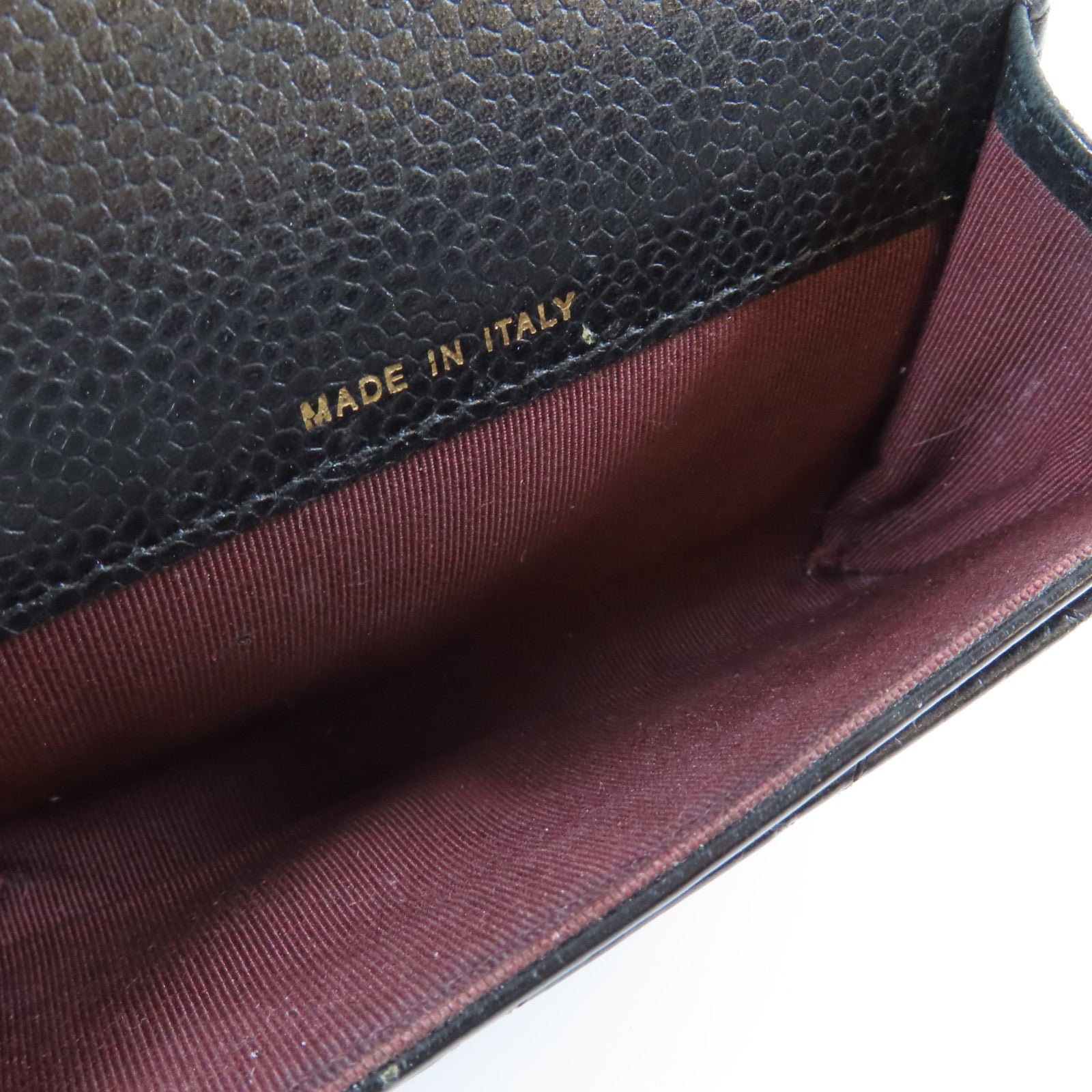 CHANEL 菱格Caviar皮革Card Case金扣卡片套黑色