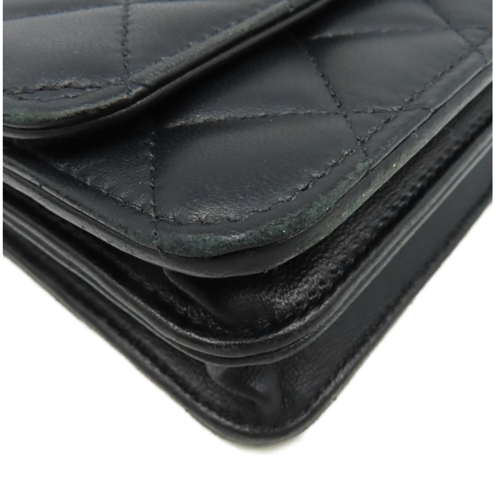 CHANEL 菱格羊皮皮革Trendy WOC Wallet On Chain金扣鏈帶肩背袋黑色