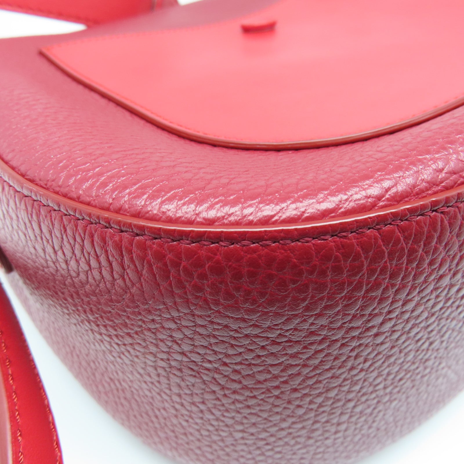 TOD'S 牛皮皮革Shoulder Bag银扣肩背袋红色