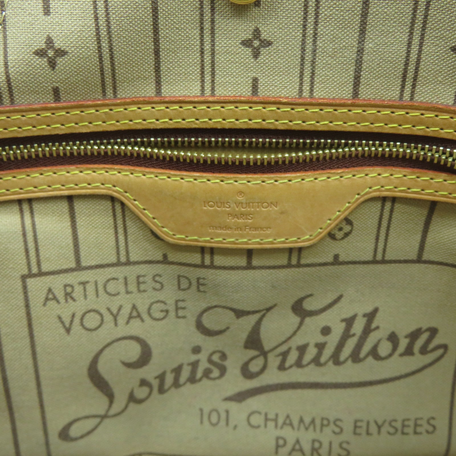 LOUIS VUITTON Monogram Neverfull PM金扣手挽袋啡色