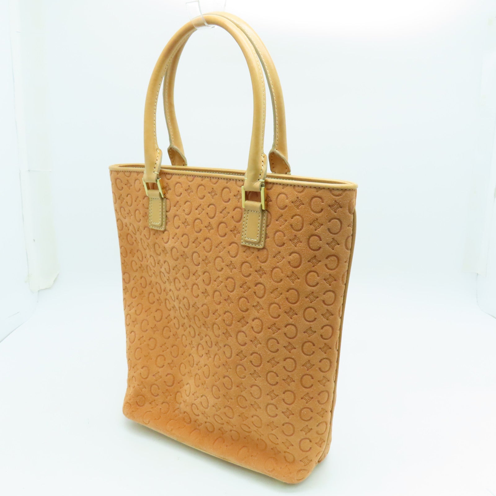 CELINE 麂皮皮革/牛皮皮革Hand Bag金扣手挽袋橙色