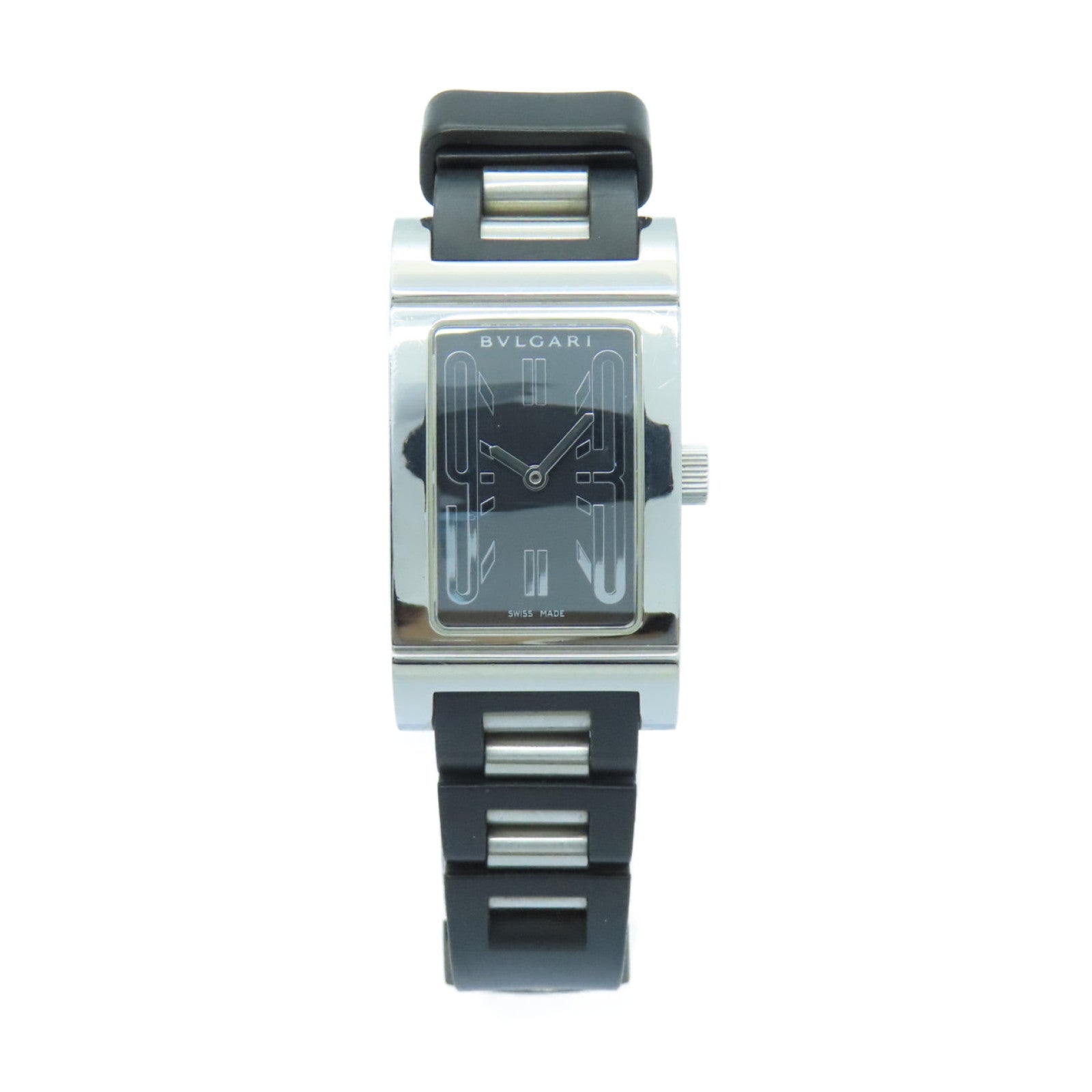 BVLGARI Rettangolo Stainless Steel Watch Quartz Movement Black