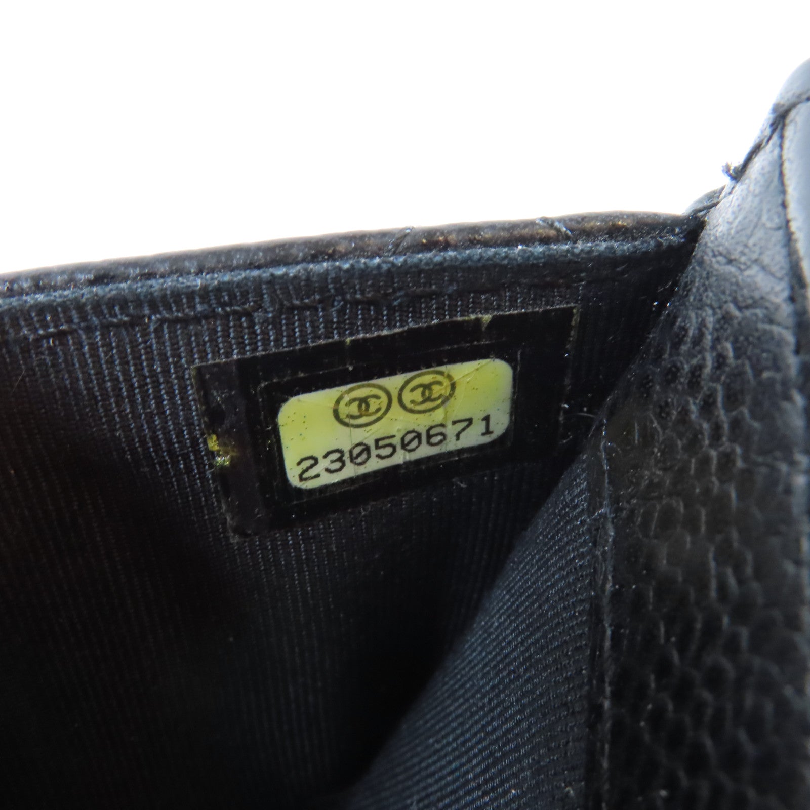CHANEL 菱格Caviar皮革Card Case金扣卡片套黑色