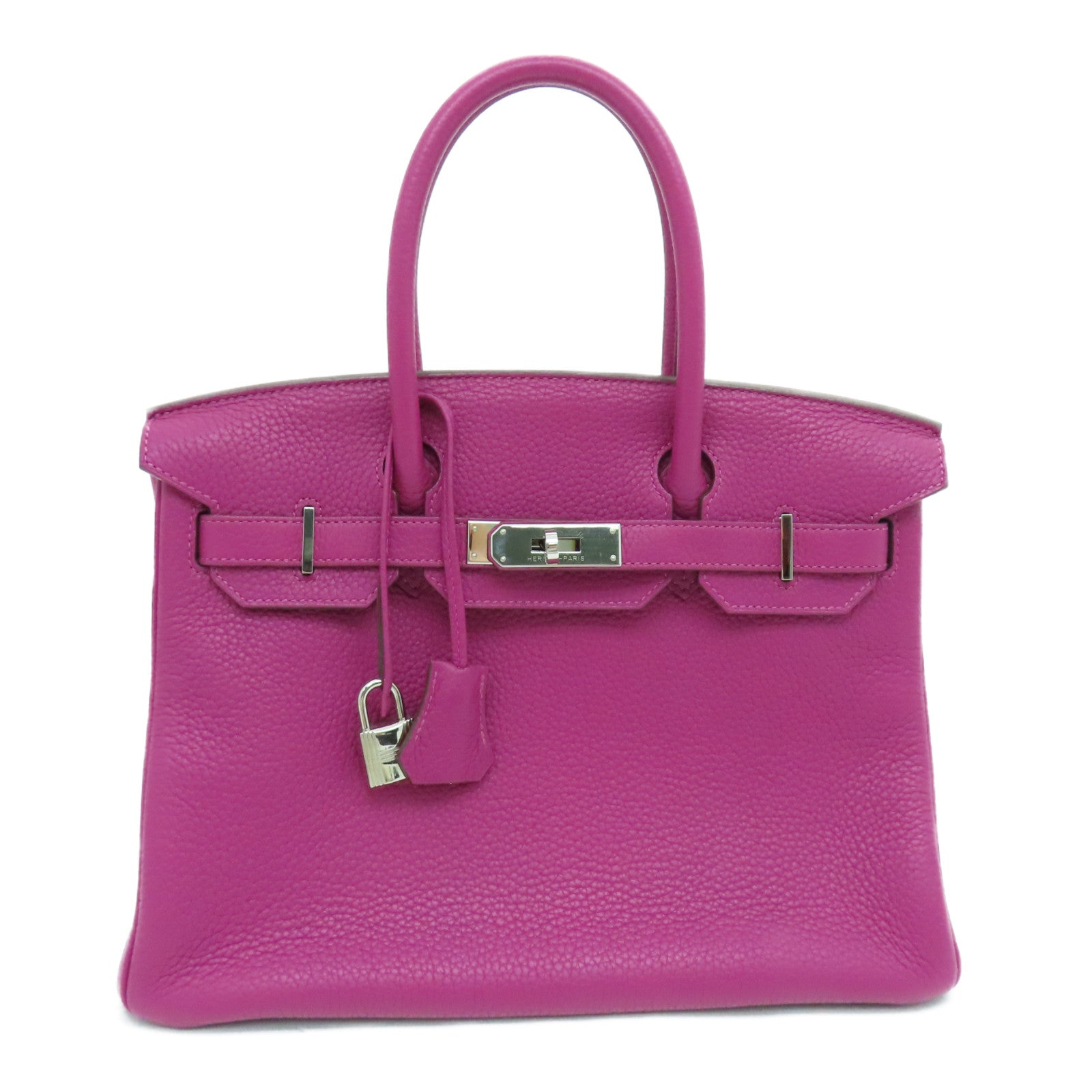HERMES Togo皮革Birkin 30 Hand Bag銀扣手挽袋紫色