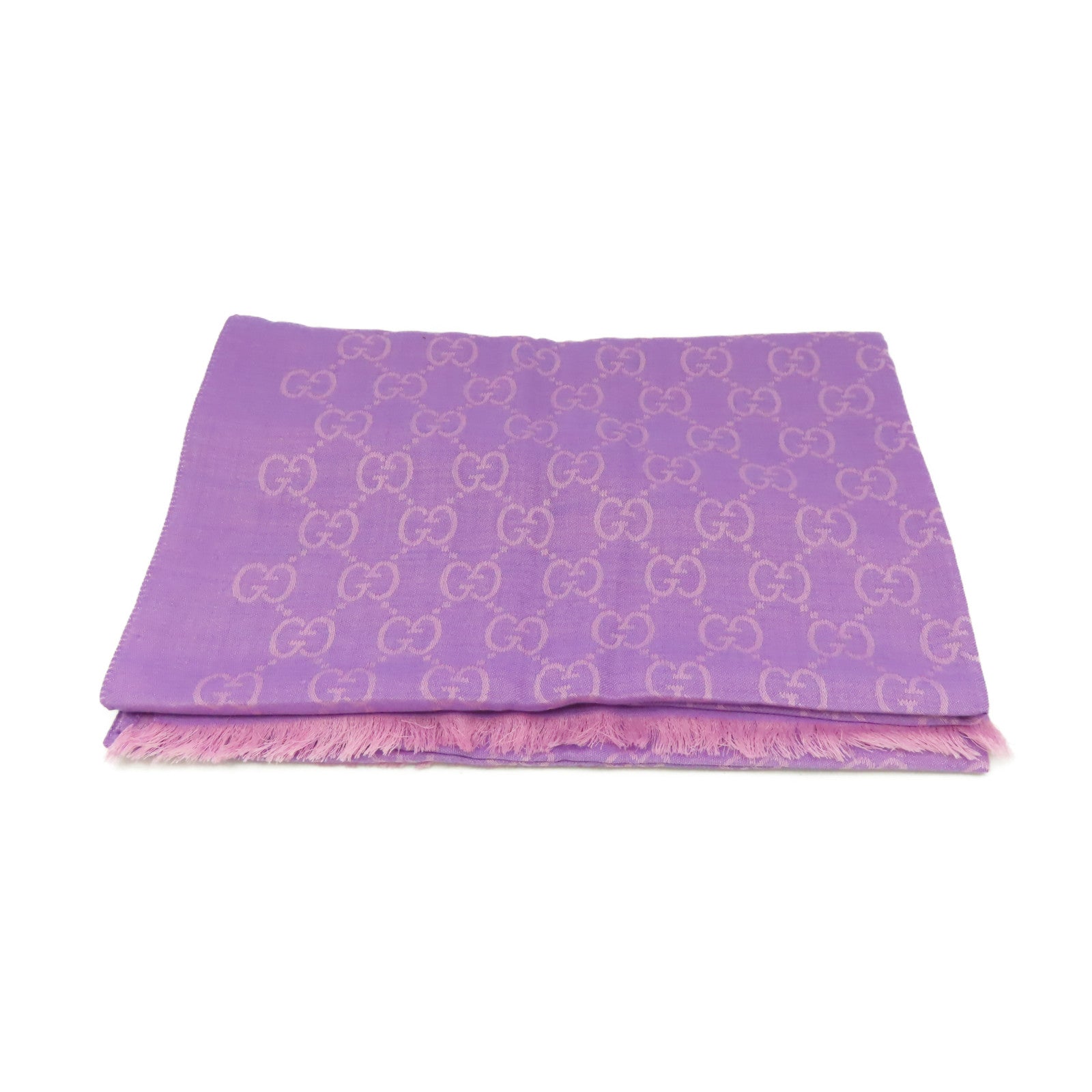 GUCCI 羊毛/絲質Scarf圍巾紫色