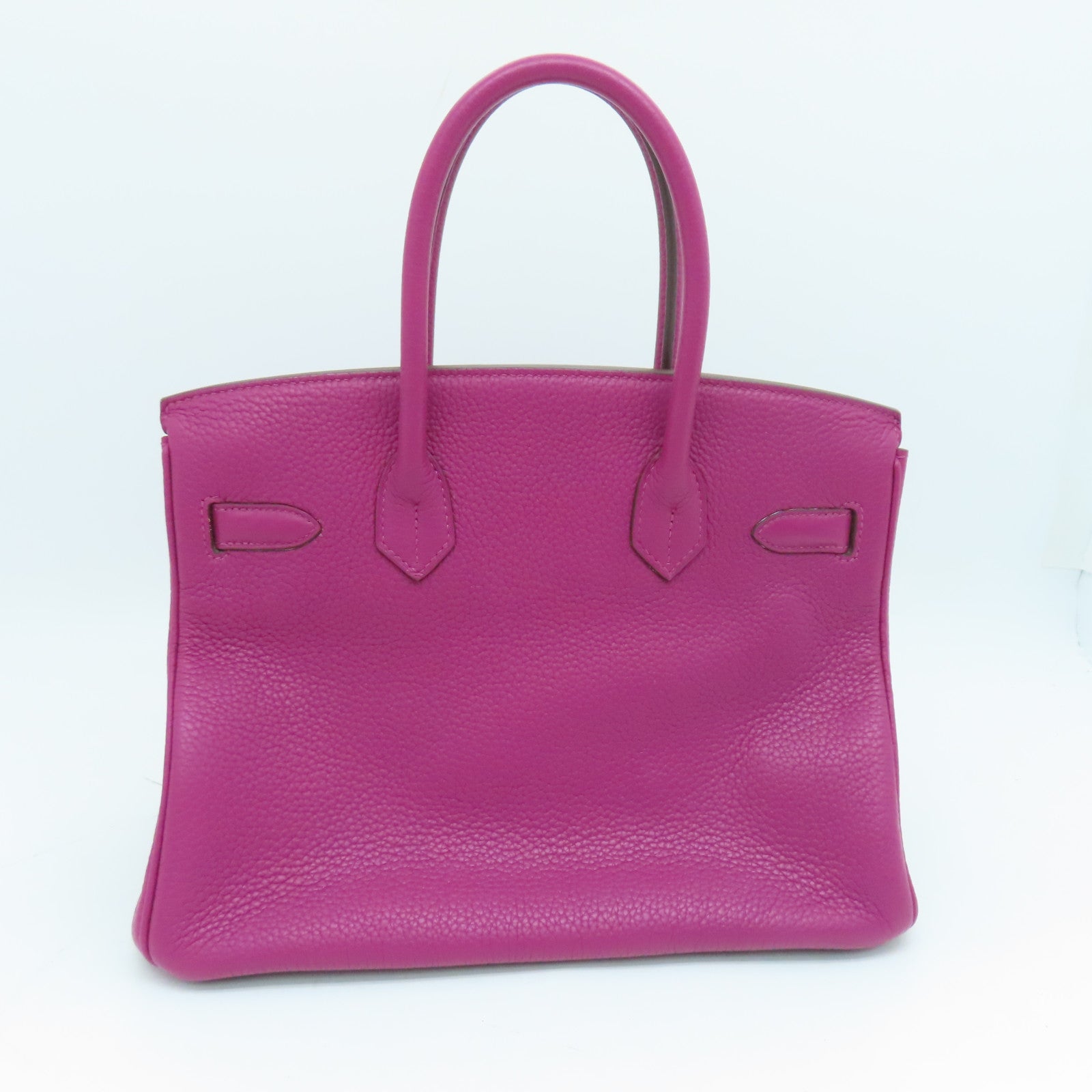 HERMES Togo皮革Birkin 30 Hand Bag銀扣手挽袋紫色