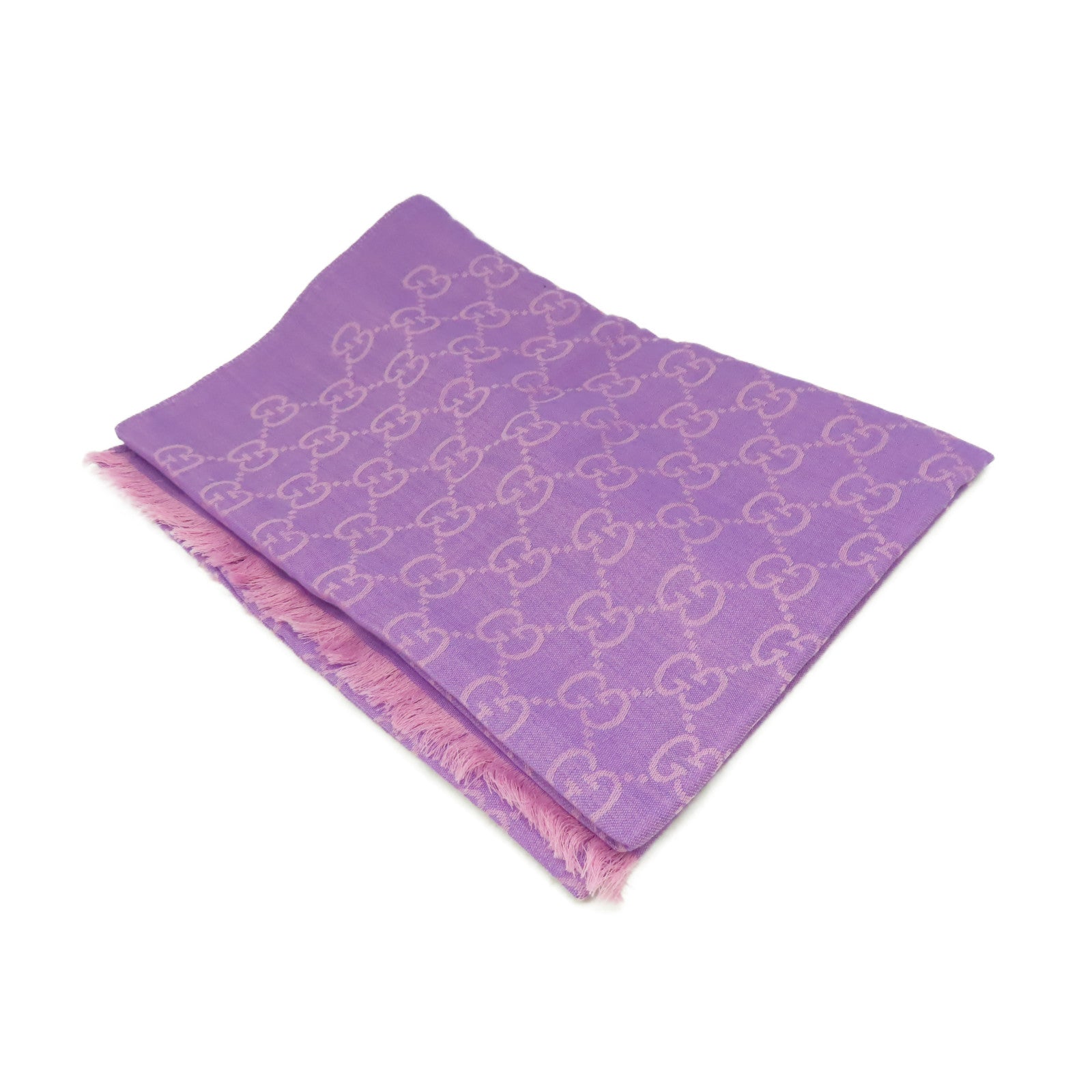 GUCCI 羊毛/絲質Scarf圍巾紫色