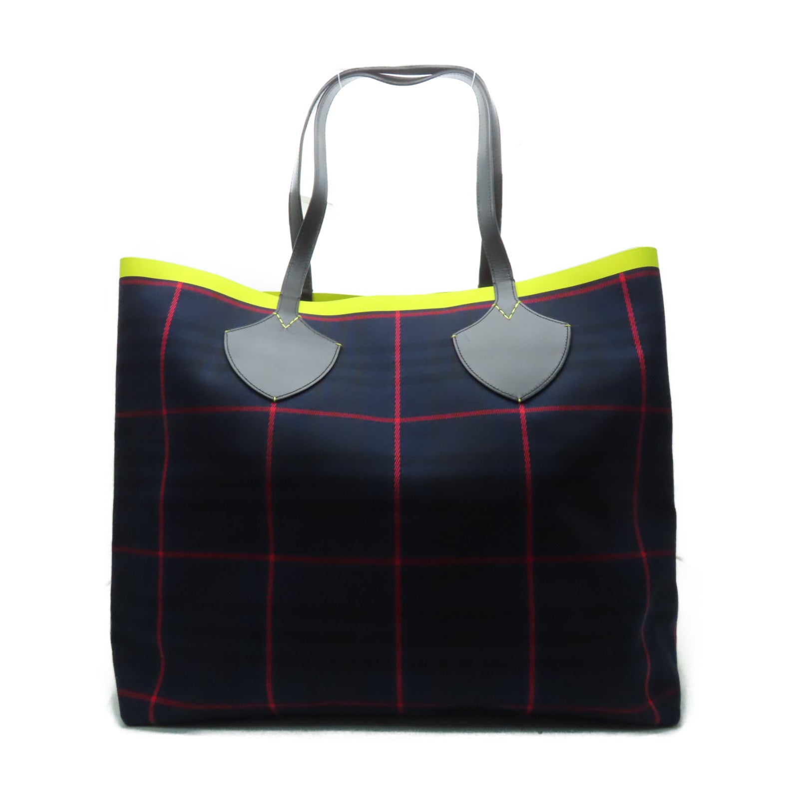 BURBERRY 帆布/皮革Tote Bag手挽袋深藍色/黃色/紅色