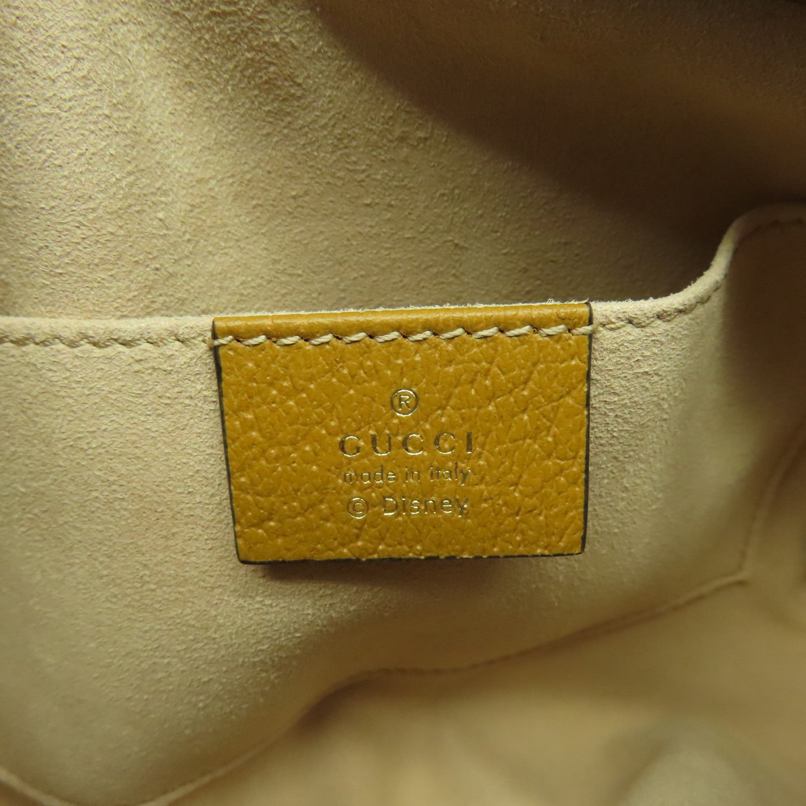 GUCCI 塗層帆布Disney Shoulder Bag金扣肩背袋啡色